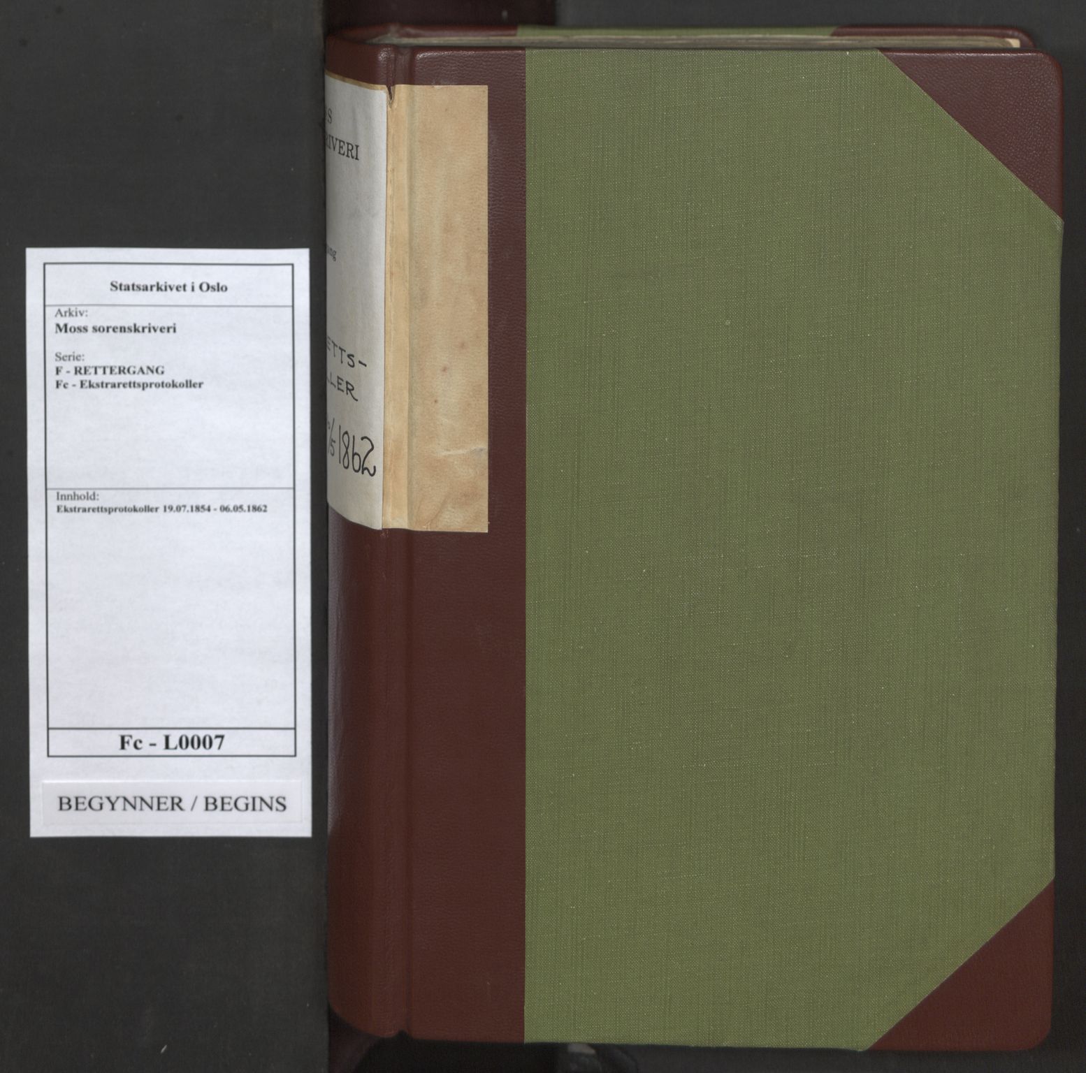 Moss sorenskriveri, SAO/A-10168, 1854-1862