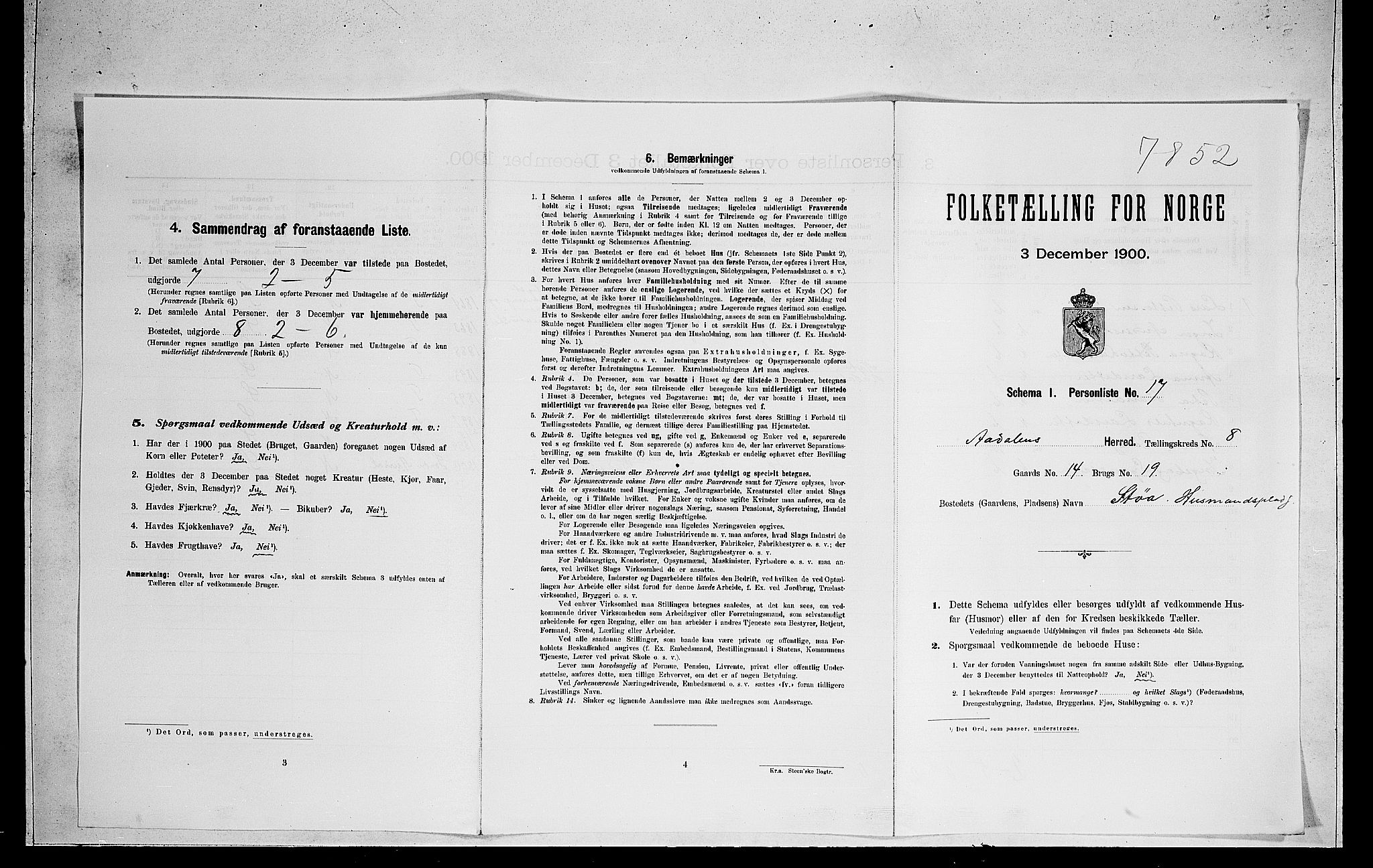 RA, Folketelling 1900 for 0614 Ådal herred, 1900, s. 563