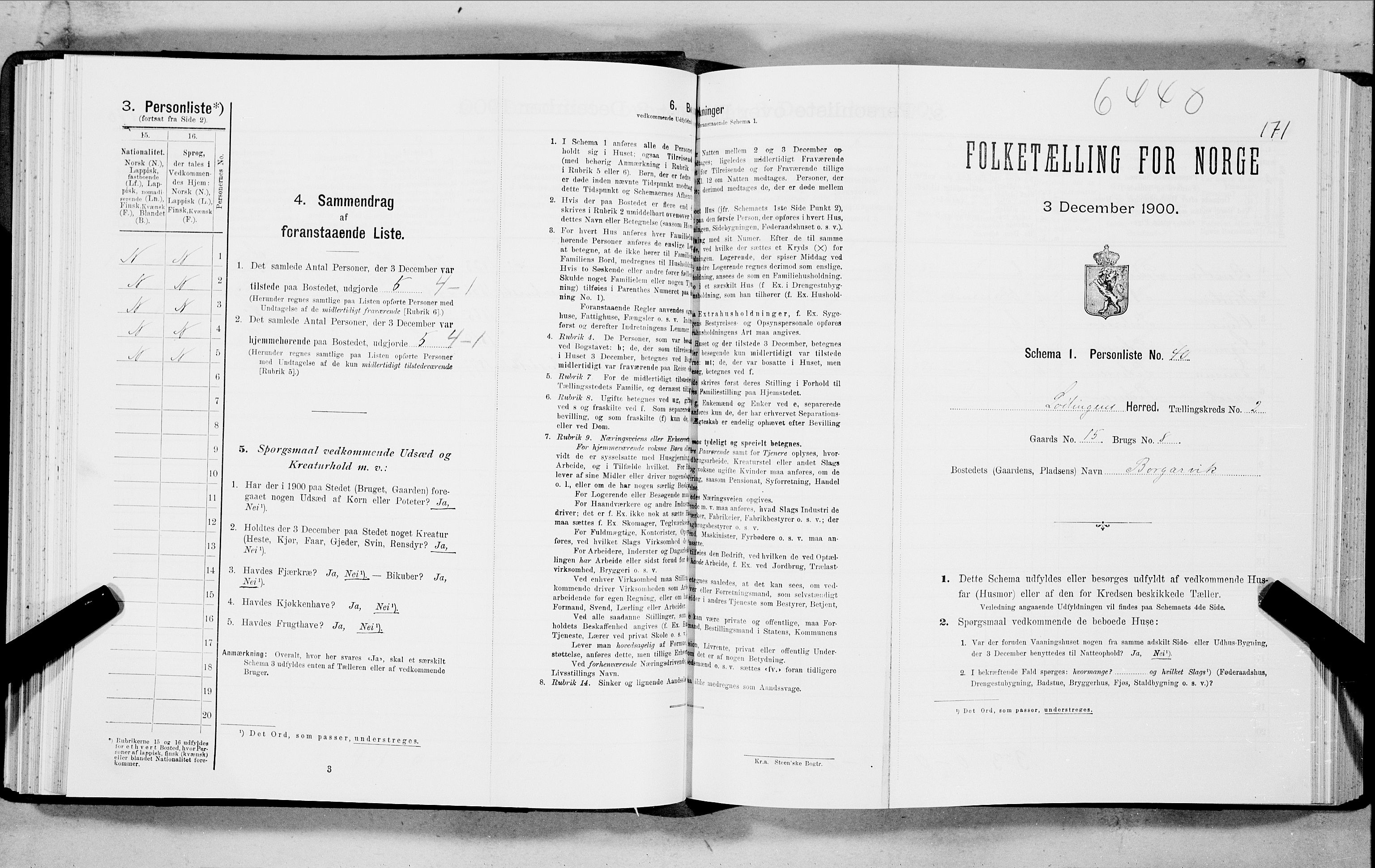 SAT, Folketelling 1900 for 1851 Lødingen herred, 1900, s. 171