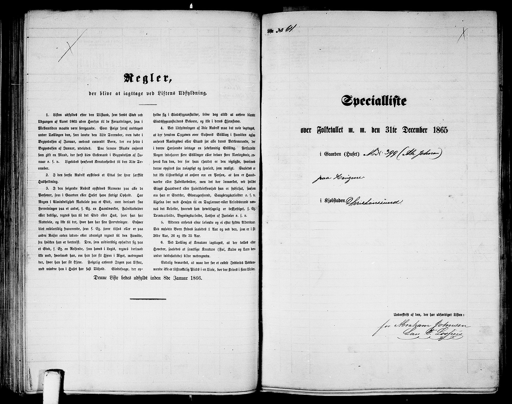 RA, Folketelling 1865 for 1503B Kristiansund prestegjeld, Kristiansund kjøpstad, 1865, s. 136