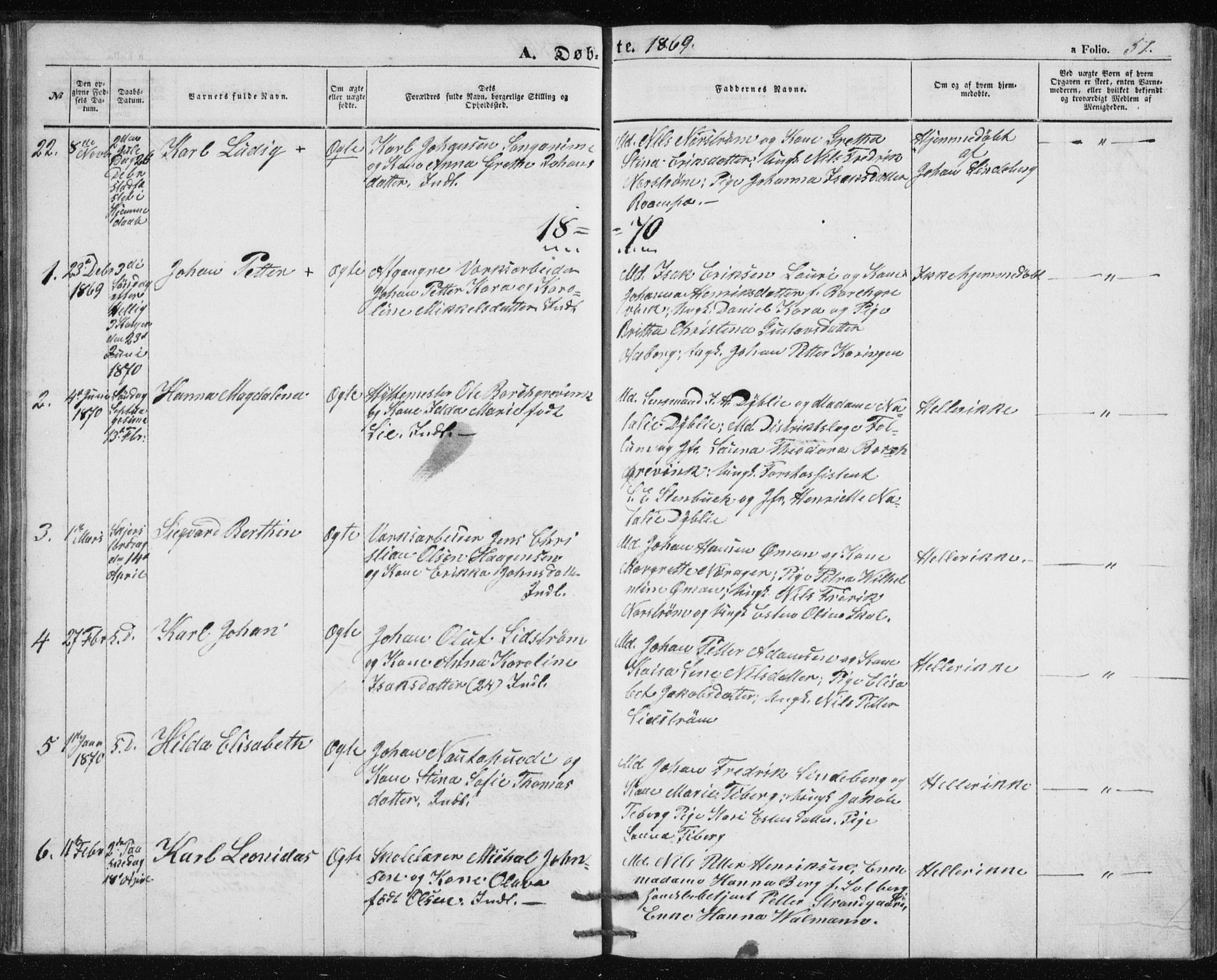 Alta sokneprestkontor, AV/SATØ-S-1338/H/Hb/L0002.klokk: Klokkerbok nr. 2, 1856-1880, s. 51