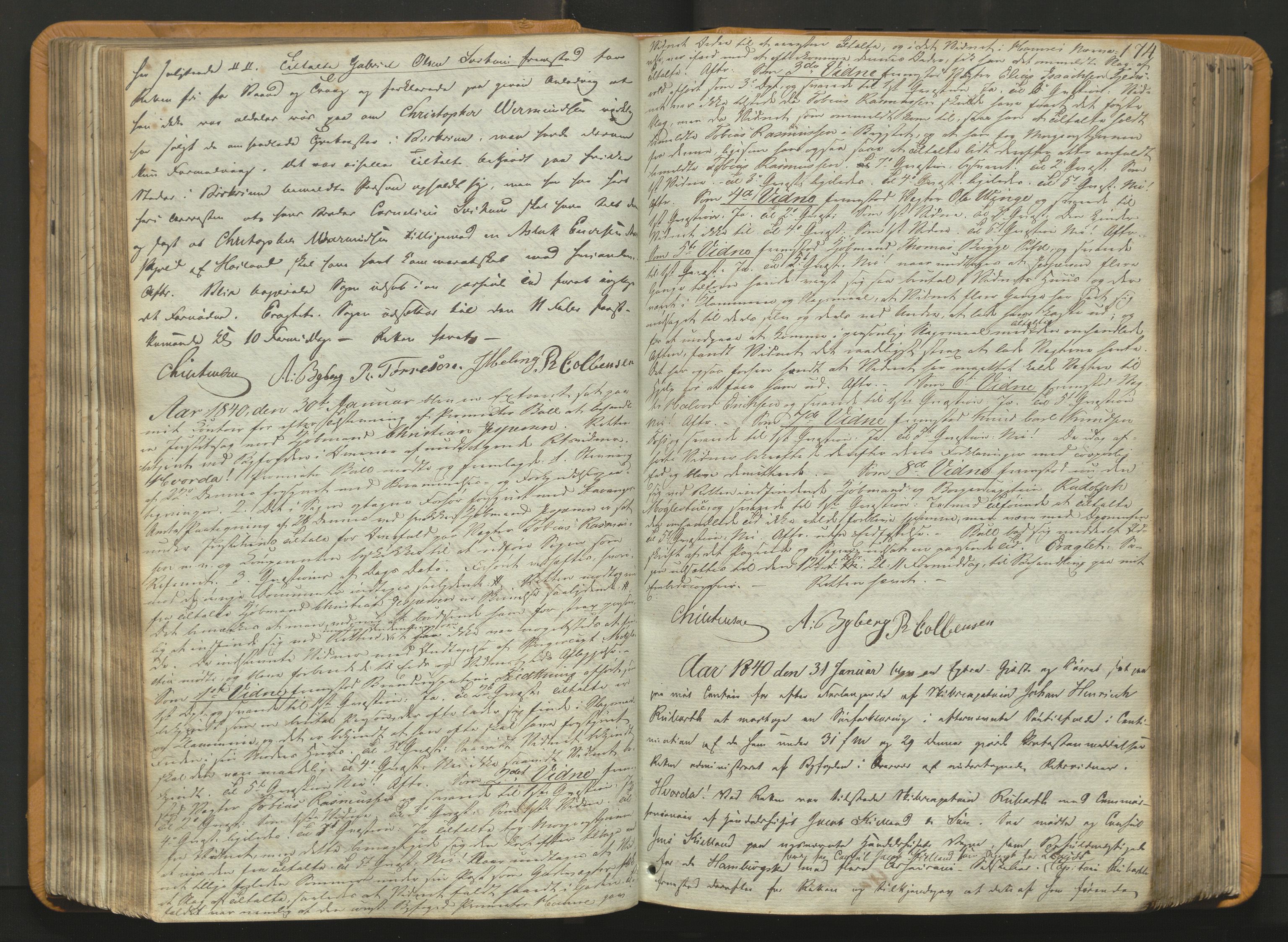 Stavanger byfogd, AV/SAST-A-101408/001/3/30/30BA/L0054: Bytingprotkoll, 1838-1843, s. 173b-174a