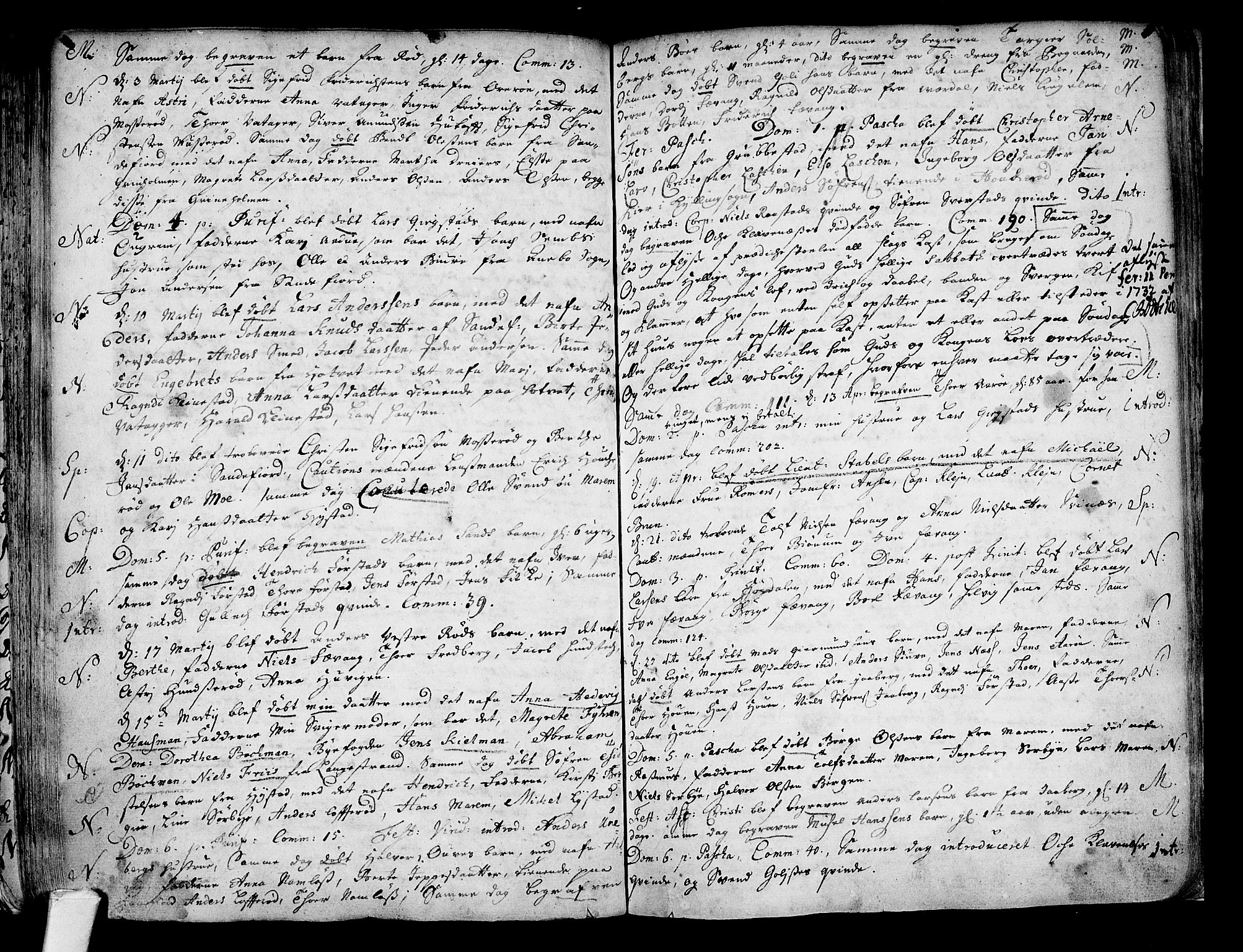 Sandar kirkebøker, AV/SAKO-A-243/F/Fa/L0001: Ministerialbok nr. 1, 1709-1733