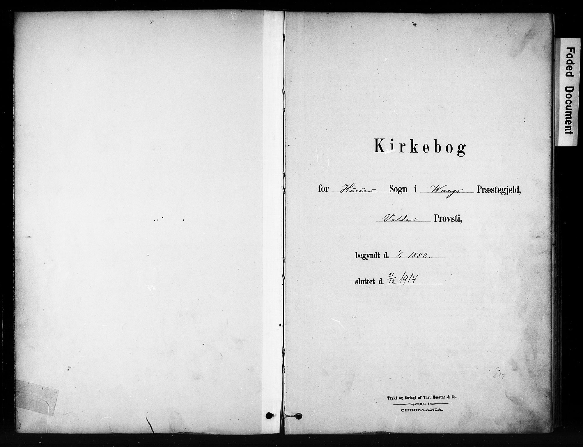 Vang prestekontor, Valdres, SAH/PREST-140/H/Ha/L0009: Ministerialbok nr. 9, 1882-1914