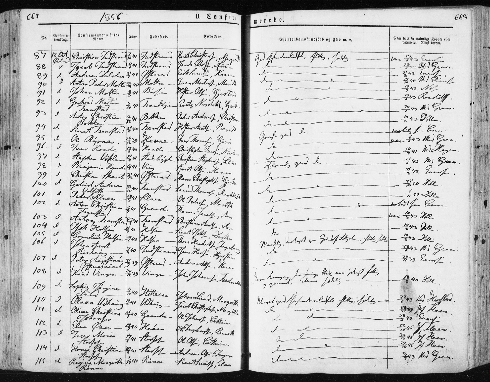 Ministerialprotokoller, klokkerbøker og fødselsregistre - Sør-Trøndelag, AV/SAT-A-1456/659/L0736: Ministerialbok nr. 659A06, 1842-1856, s. 667-668