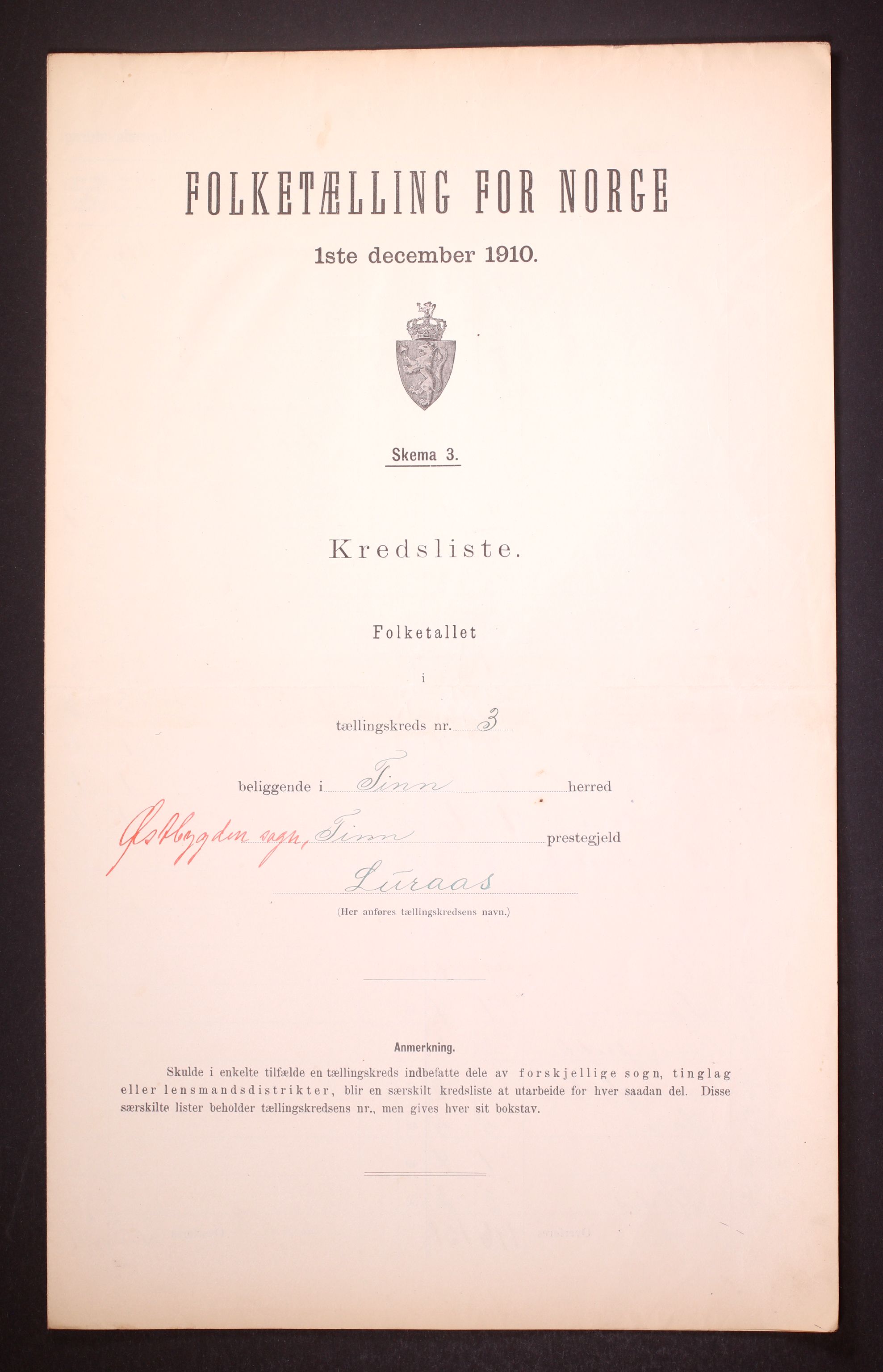RA, Folketelling 1910 for 0826 Tinn herred, 1910, s. 11