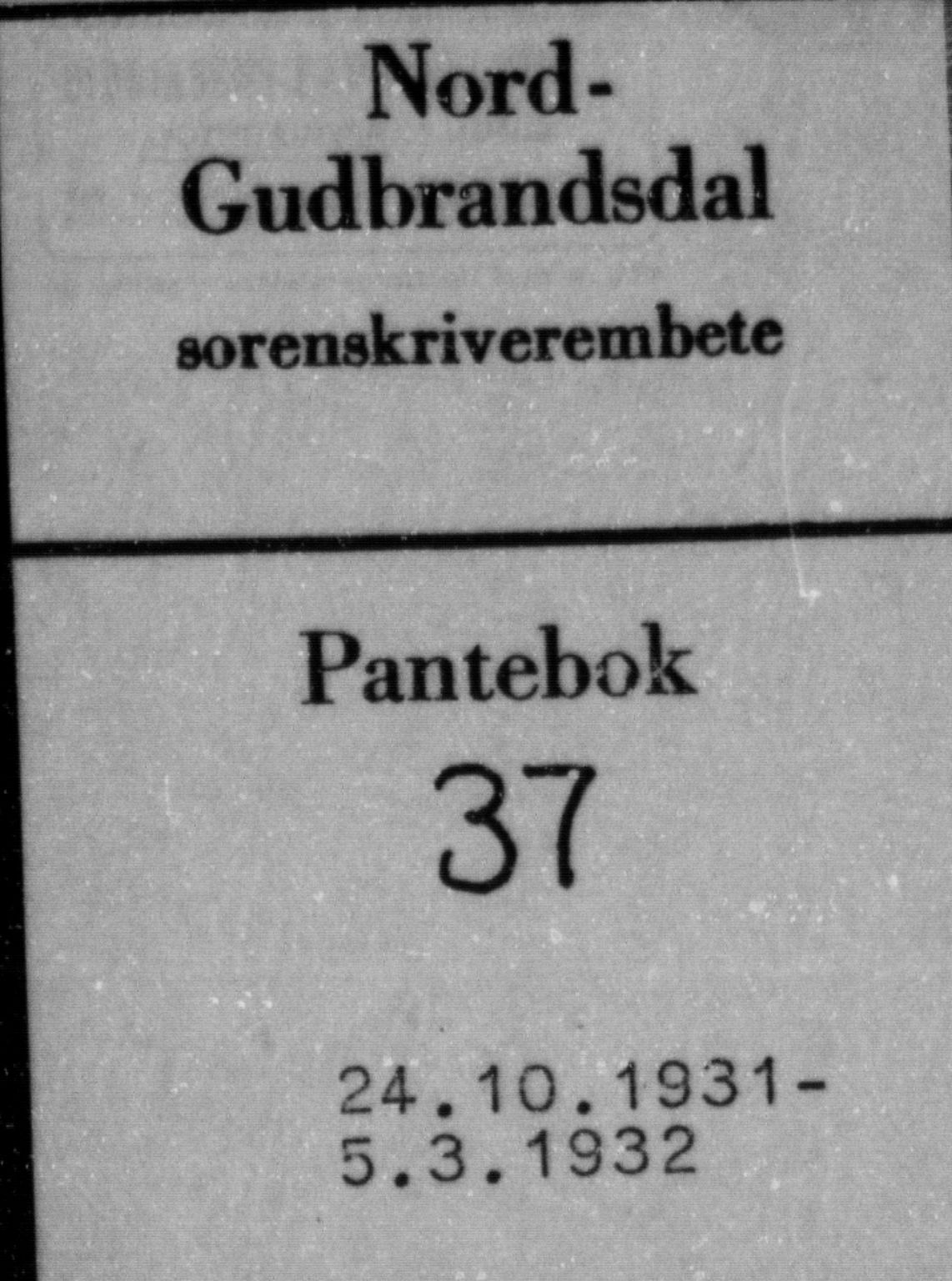 Nord-Gudbrandsdal tingrett, SAH/TING-002/H/Hb/Hba/L0037: Pantebok nr. 37, 1931-1932