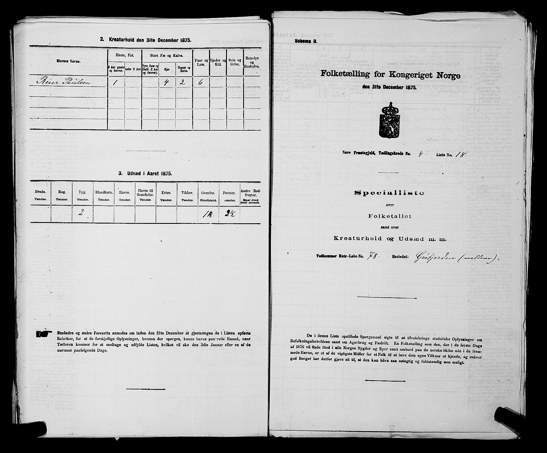 SAKO, Folketelling 1875 for 0633P Nore prestegjeld, 1875, s. 584