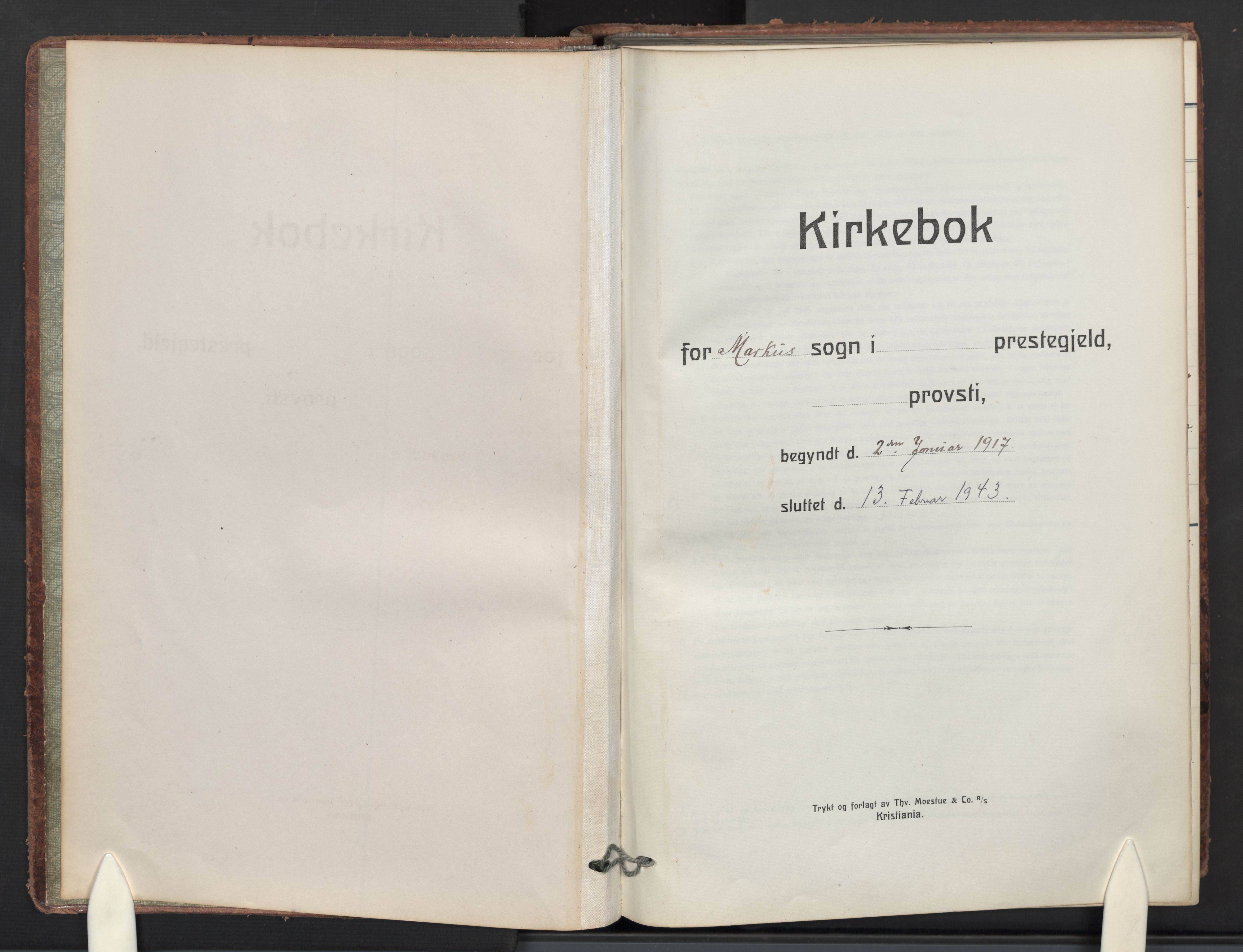 Markus prestekontor Kirkebøker, AV/SAO-A-10830/F/L0004: Ministerialbok nr. 4, 1917-1943