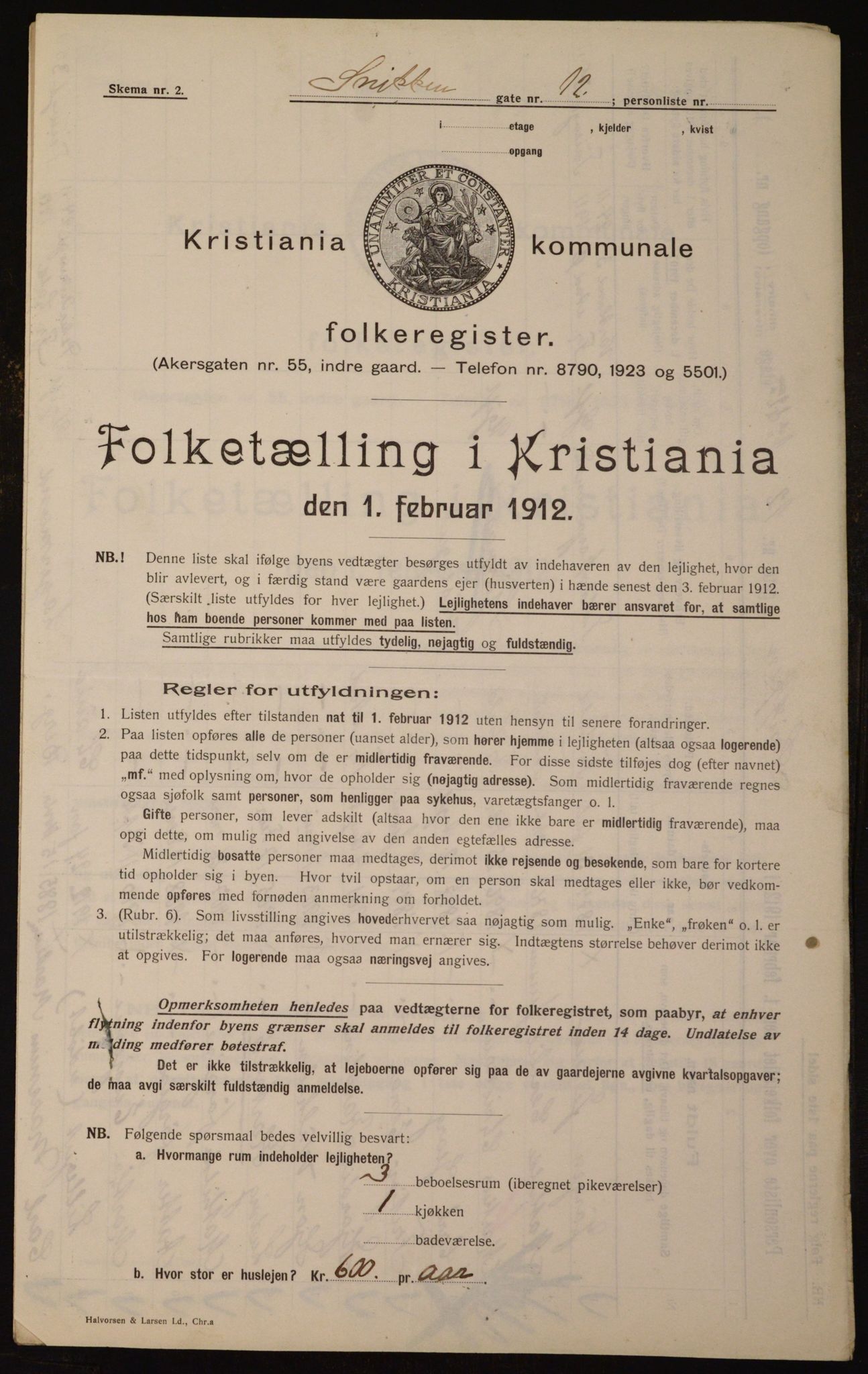 OBA, Kommunal folketelling 1.2.1912 for Kristiania, 1912, s. 98399