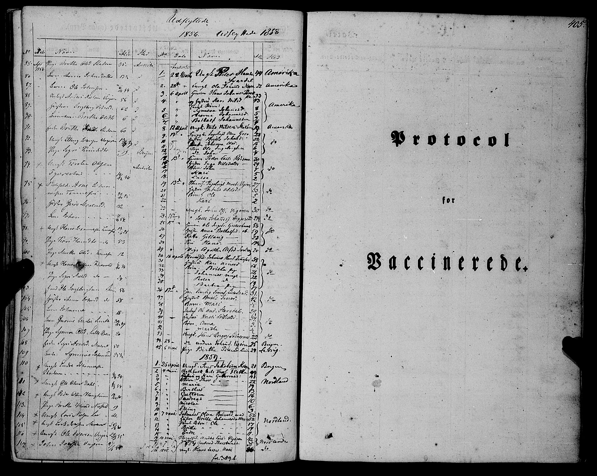 Vik sokneprestembete, SAB/A-81501: Ministerialbok nr. A 8, 1846-1865, s. 405