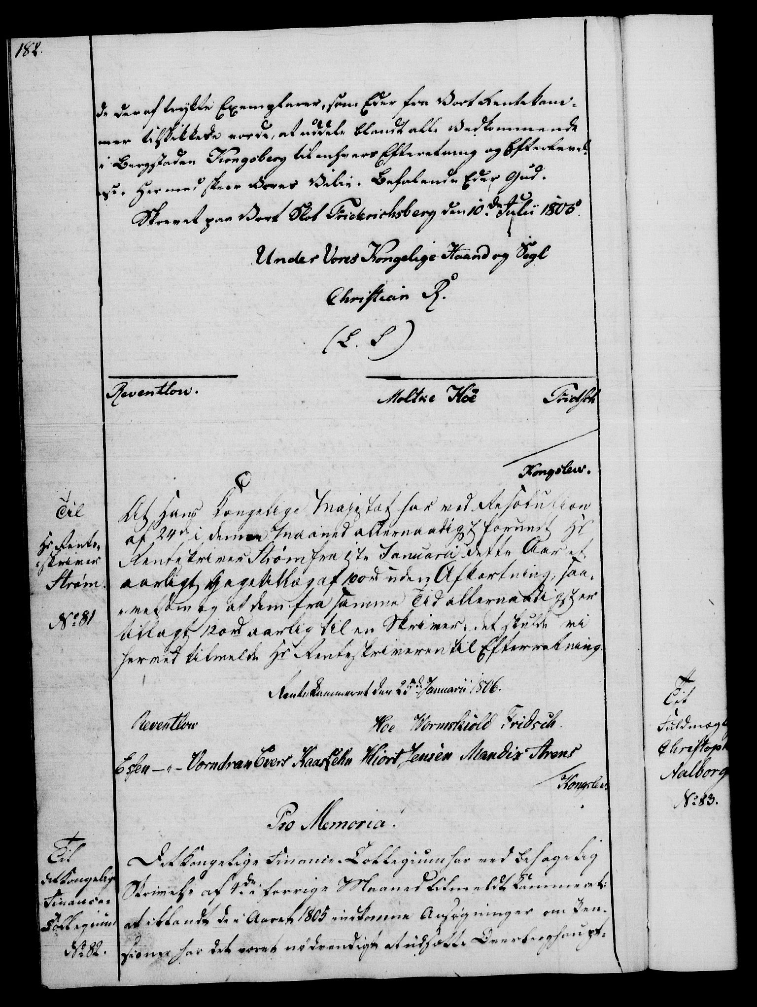 Rentekammeret, Renteskriverkontorene, RA/EA-3115/M/Mg/Mga/L0001: Ekspedisjonsprotokoll med register (merket RK 54.18), 1791-1814, s. 182