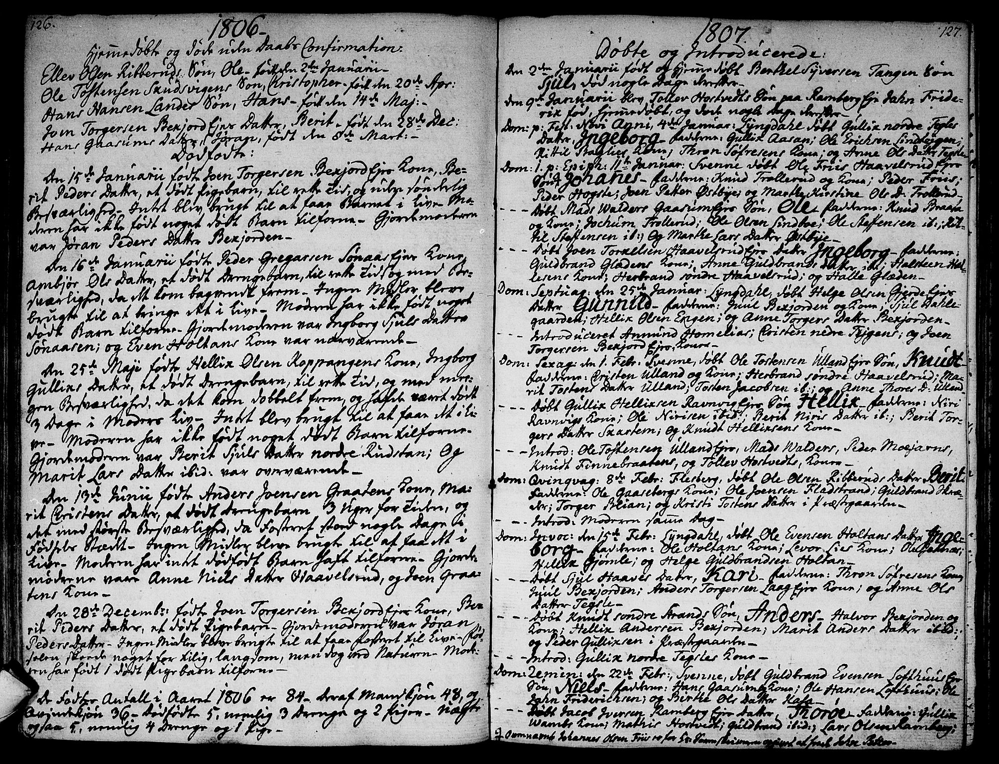 Flesberg kirkebøker, SAKO/A-18/F/Fa/L0004: Ministerialbok nr. I 4, 1788-1815, s. 126-127