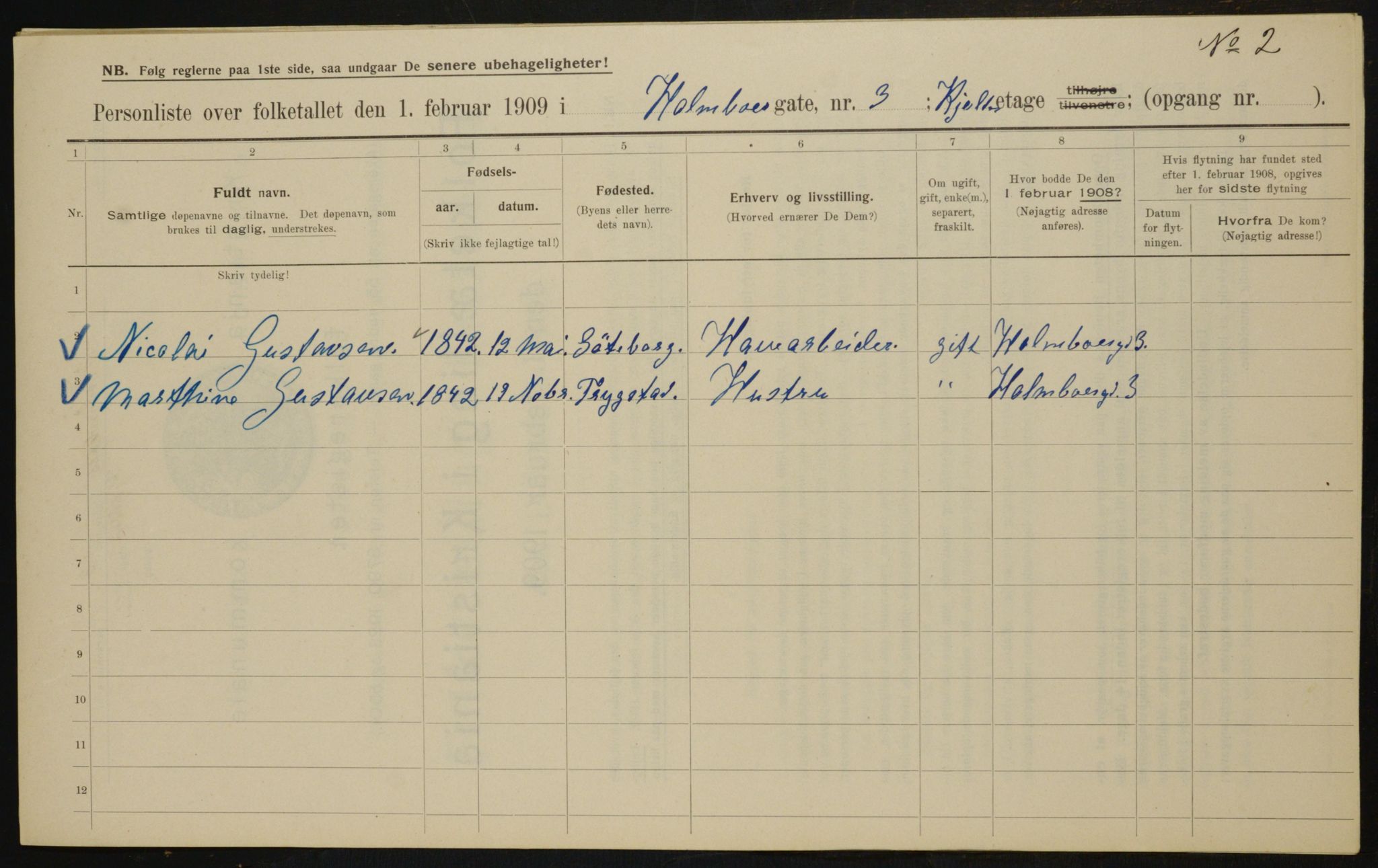 OBA, Kommunal folketelling 1.2.1909 for Kristiania kjøpstad, 1909, s. 36975