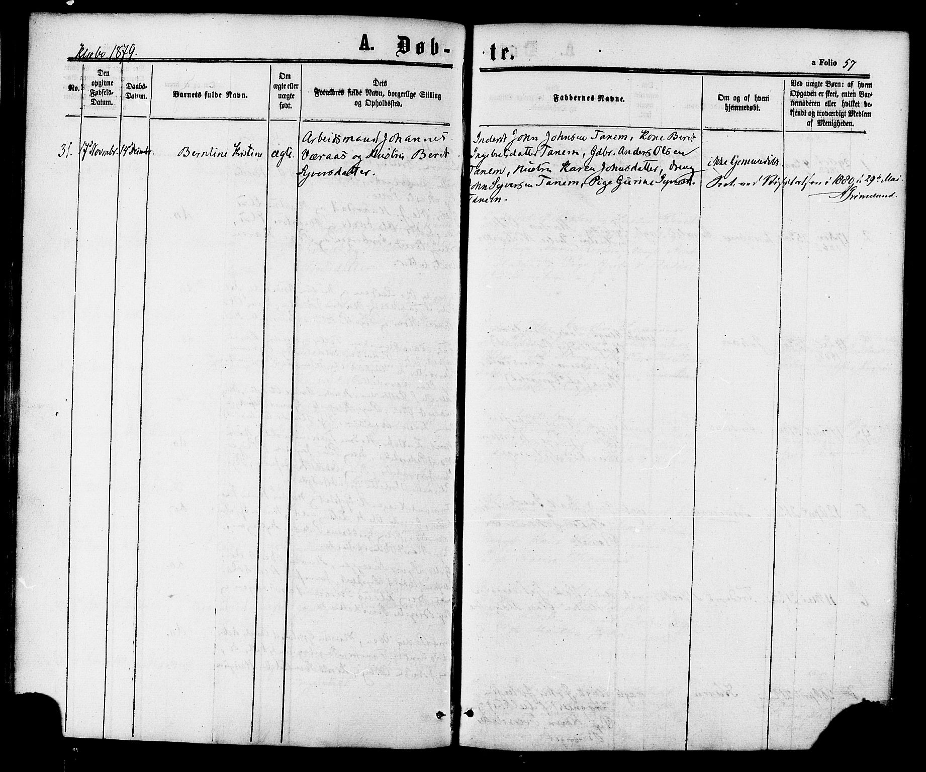 Ministerialprotokoller, klokkerbøker og fødselsregistre - Sør-Trøndelag, SAT/A-1456/618/L0442: Ministerialbok nr. 618A06 /1, 1863-1879, s. 57