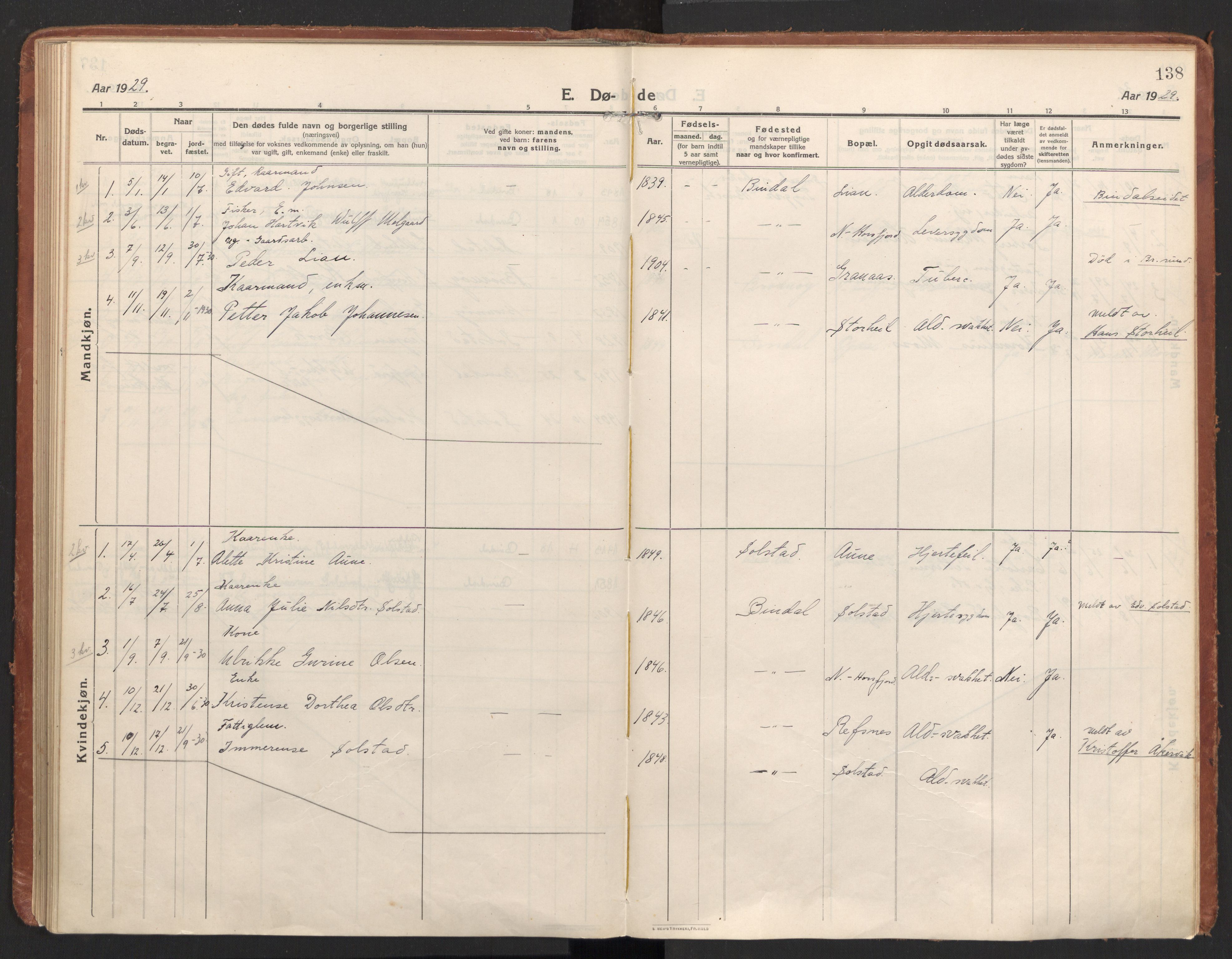 Ministerialprotokoller, klokkerbøker og fødselsregistre - Nordland, SAT/A-1459/811/L0168: Ministerialbok nr. 811A05, 1914-1932, s. 138