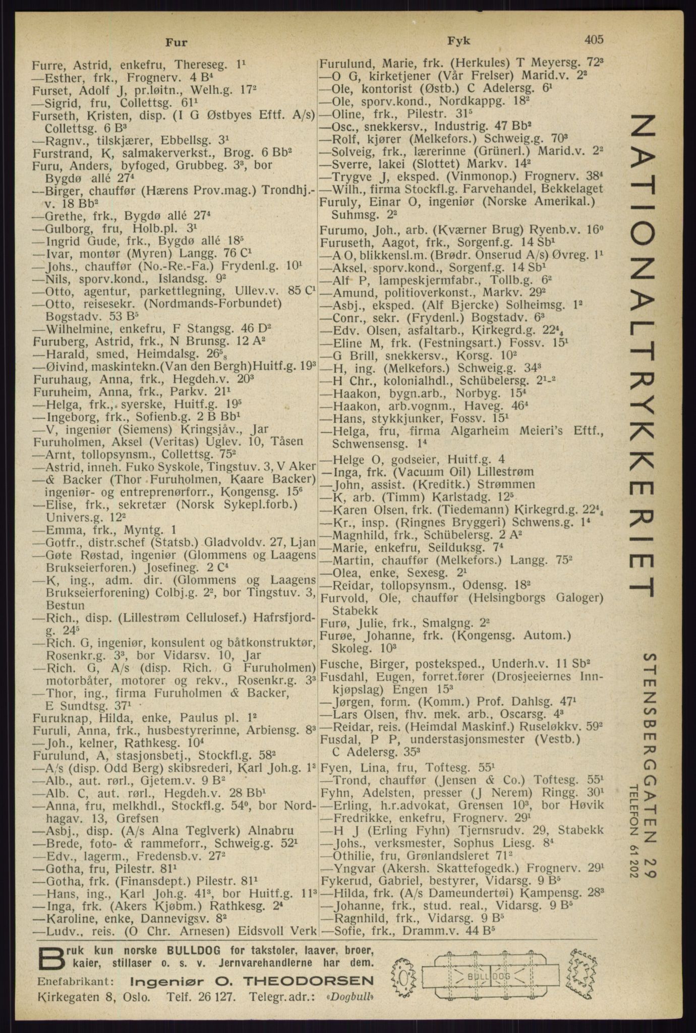 Kristiania/Oslo adressebok, PUBL/-, 1933, s. 405