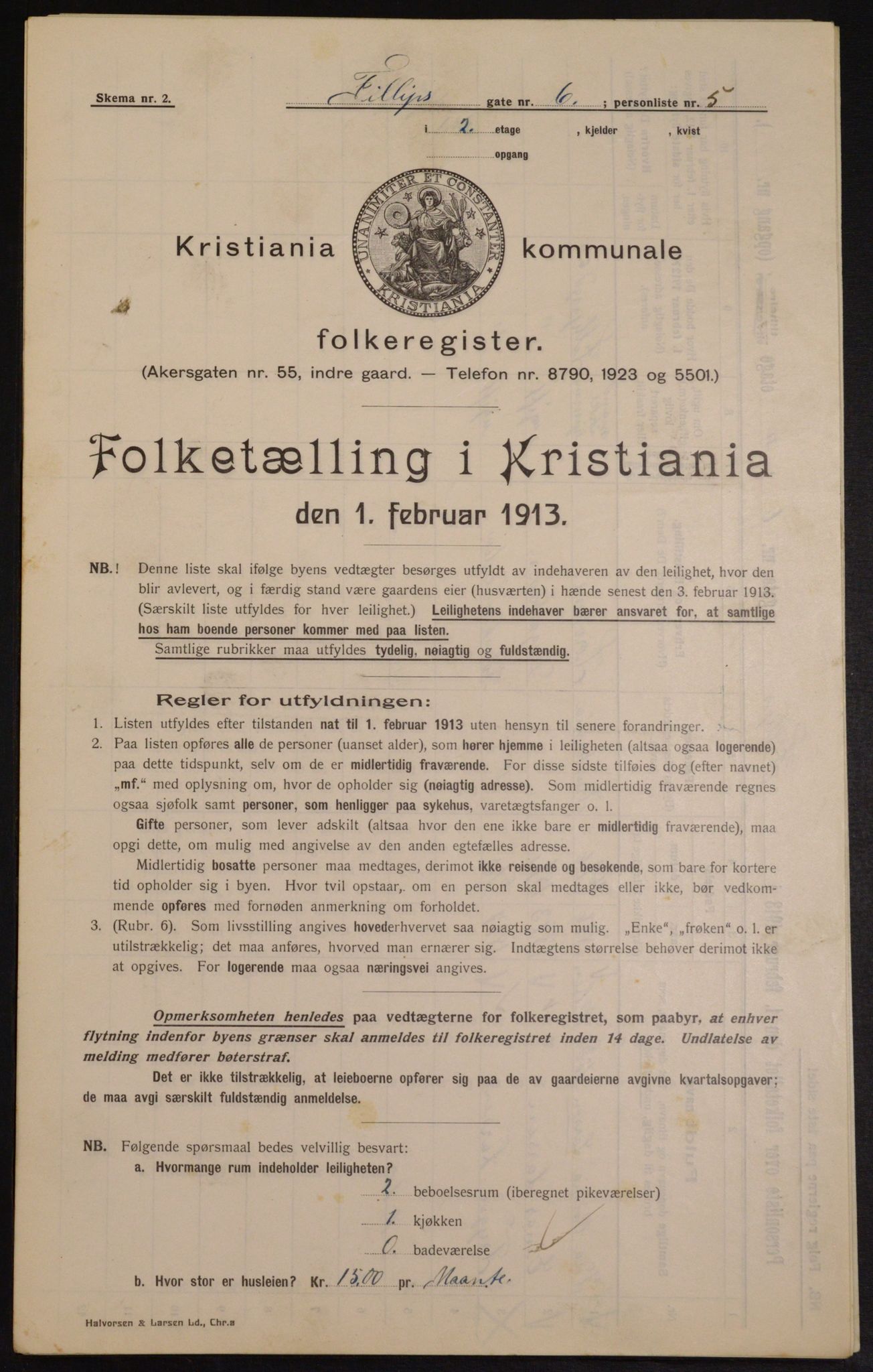 OBA, Kommunal folketelling 1.2.1913 for Kristiania, 1913, s. 24372