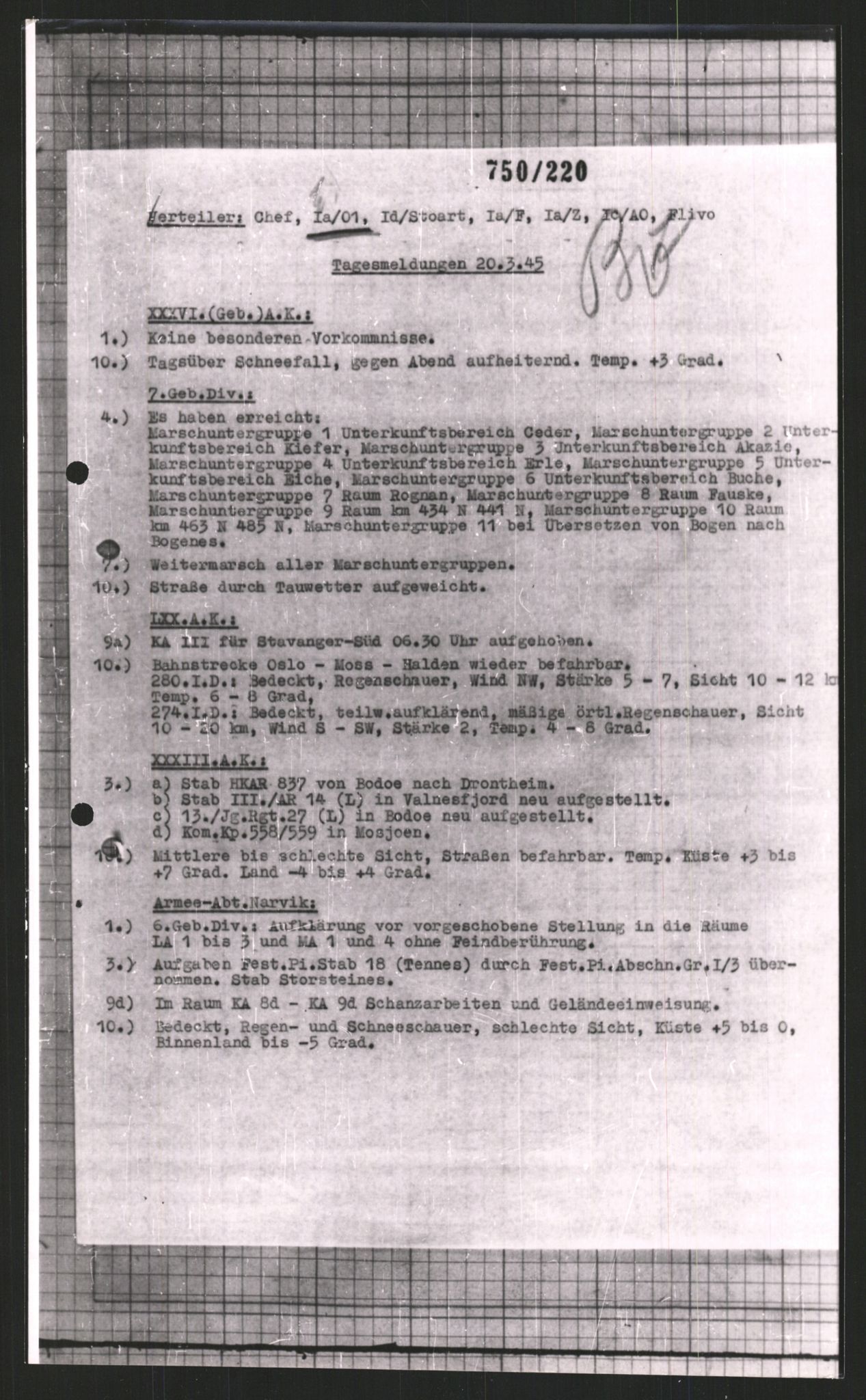 Forsvarets Overkommando. 2 kontor. Arkiv 11.4. Spredte tyske arkivsaker, AV/RA-RAFA-7031/D/Dar/Dara/L0008: Krigsdagbøker for 20. Gebirgs-Armee-Oberkommando (AOK 20), 1945, s. 571