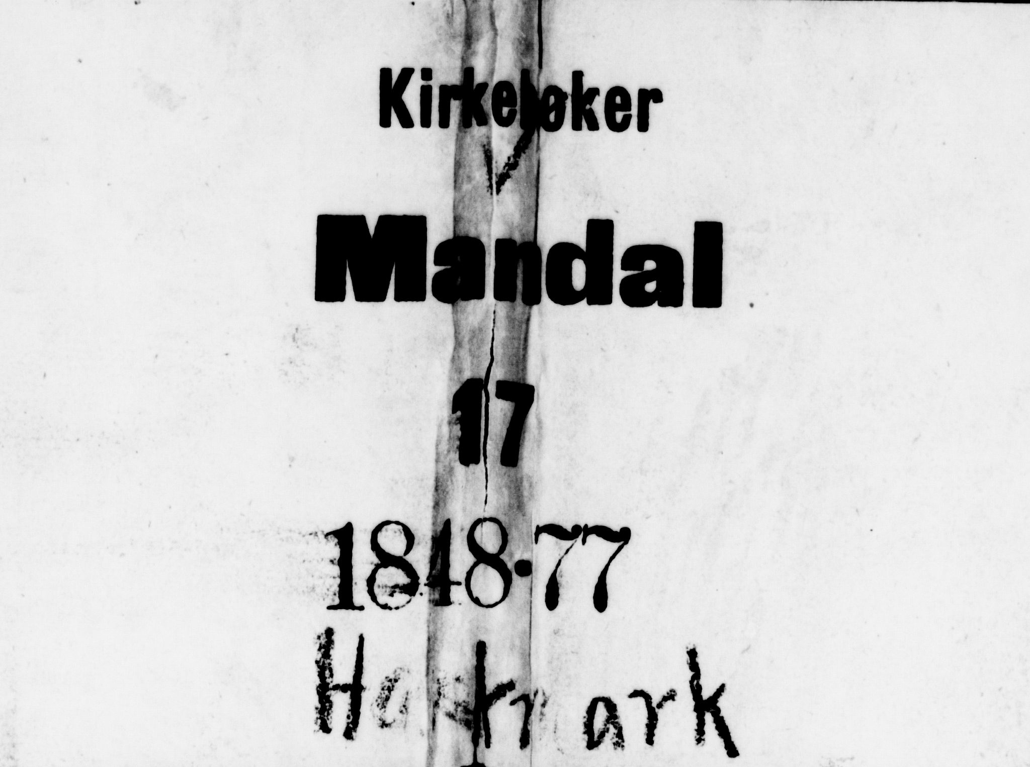 Mandal sokneprestkontor, SAK/1111-0030/F/Fb/Fbb/L0003: Klokkerbok nr. B 3, 1848-1877