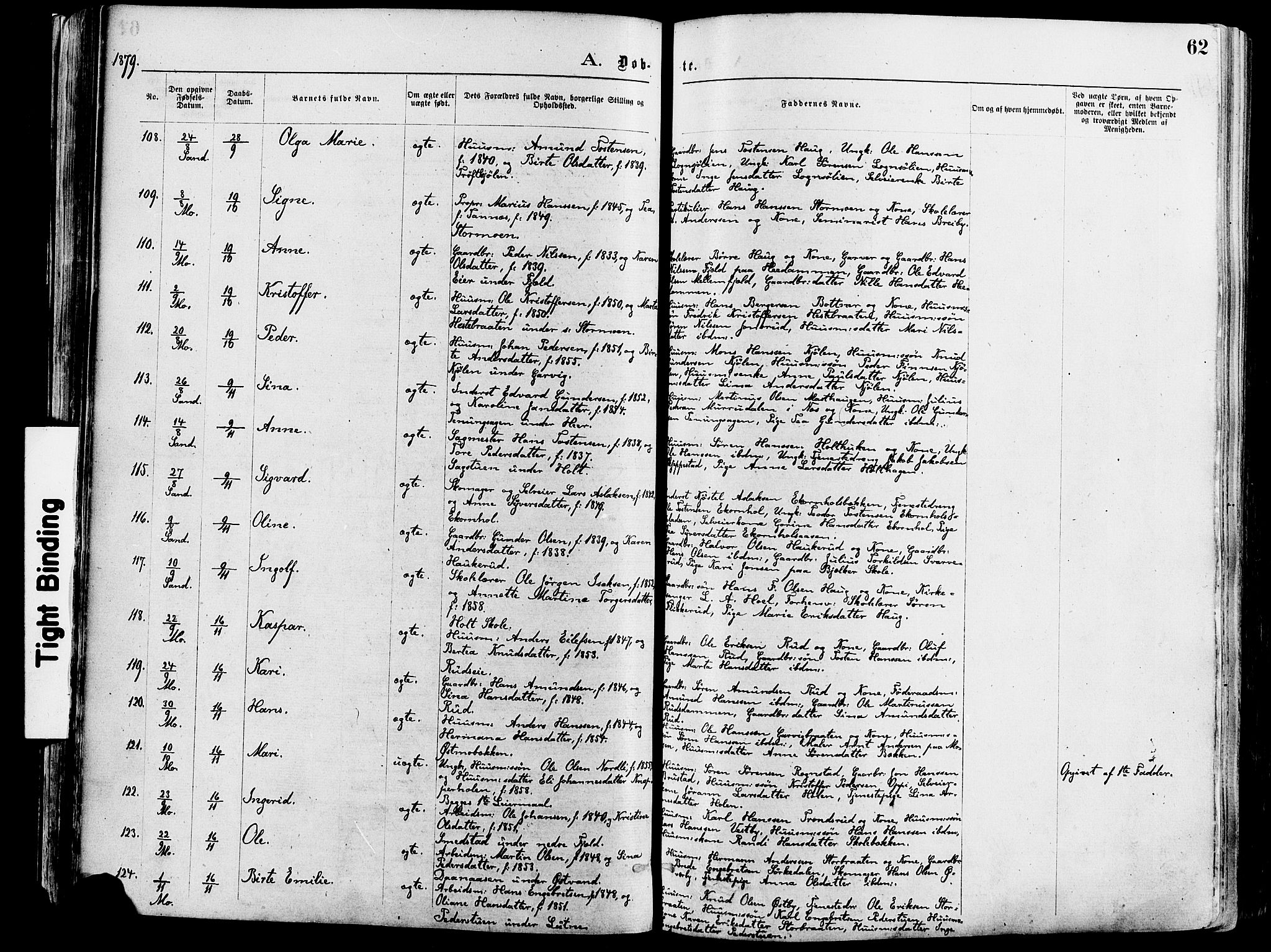 Nord-Odal prestekontor, AV/SAH-PREST-032/H/Ha/Haa/L0005: Ministerialbok nr. 5, 1874-1885, s. 62