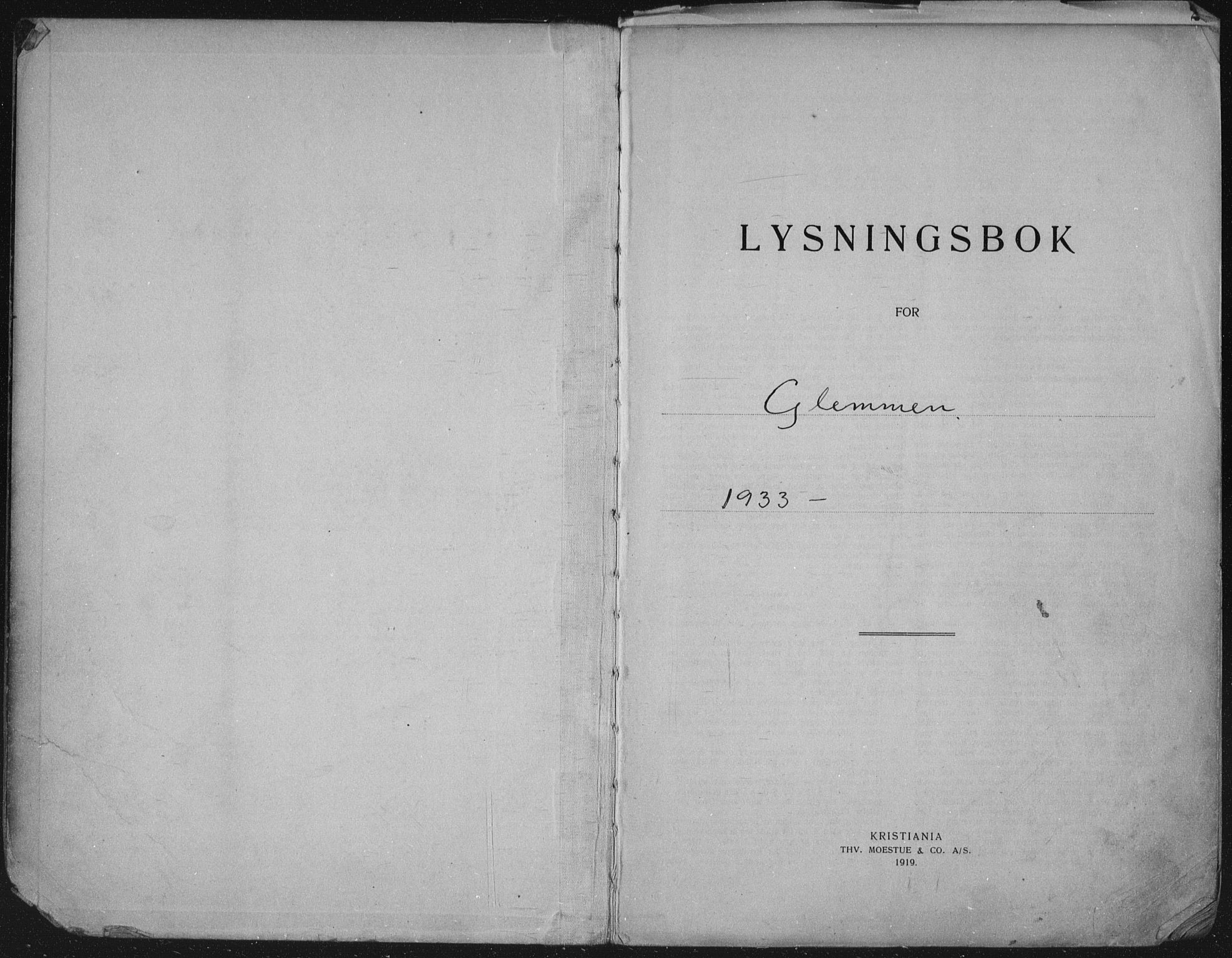 Glemmen prestekontor Kirkebøker, SAO/A-10908/H/Ha/L0003: Lysningsprotokoll nr. 3, 1933-1941