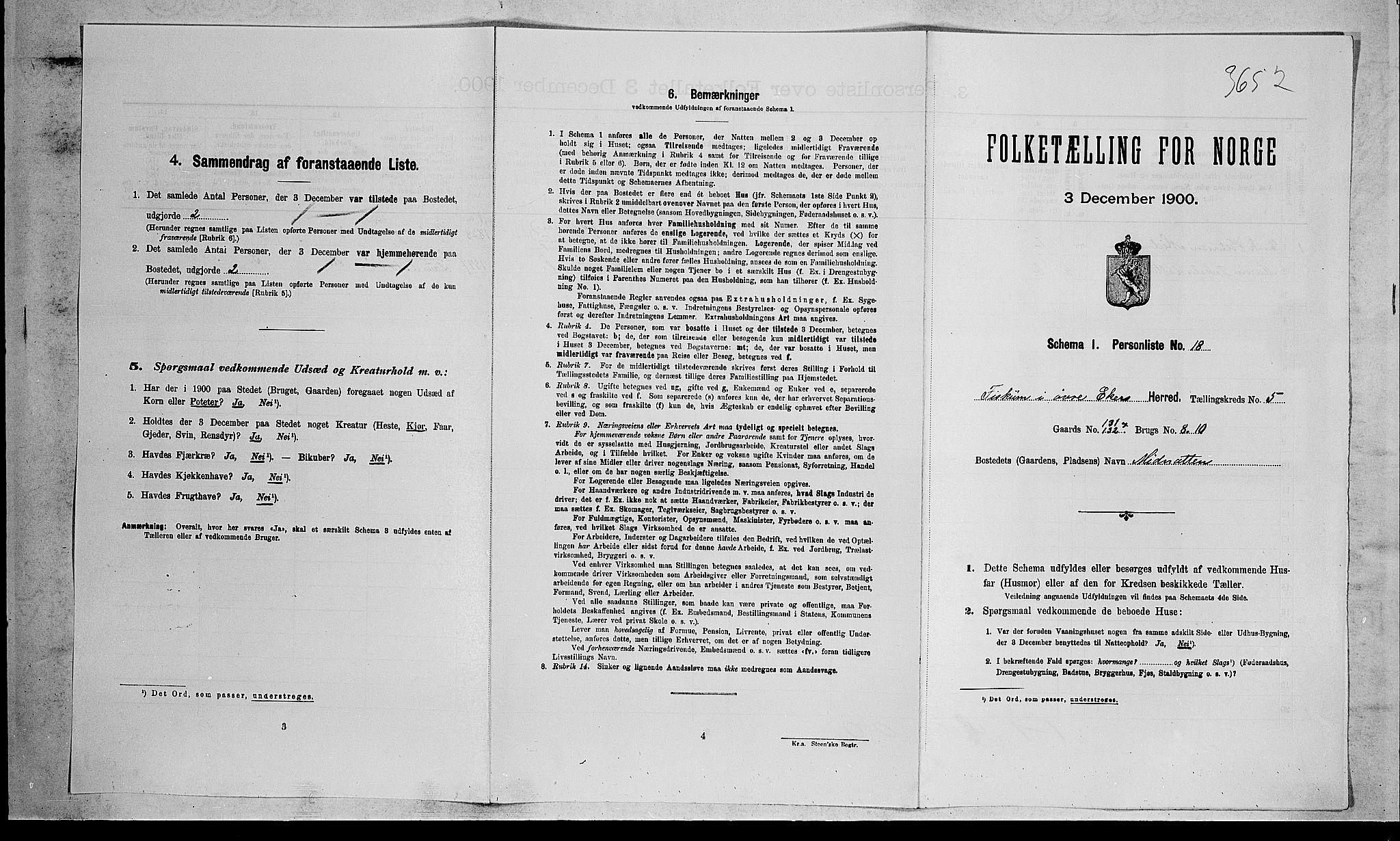 RA, Folketelling 1900 for 0624 Øvre Eiker herred, 1900, s. 2681