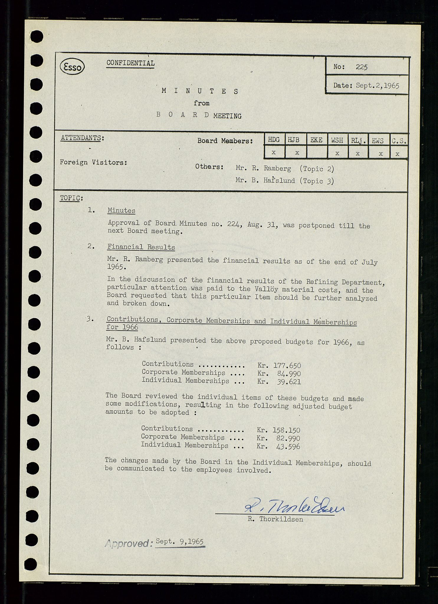 Pa 0982 - Esso Norge A/S, SAST/A-100448/A/Aa/L0002/0001: Den administrerende direksjon Board minutes (styrereferater) / Den administrerende direksjon Board minutes (styrereferater), 1965, s. 61