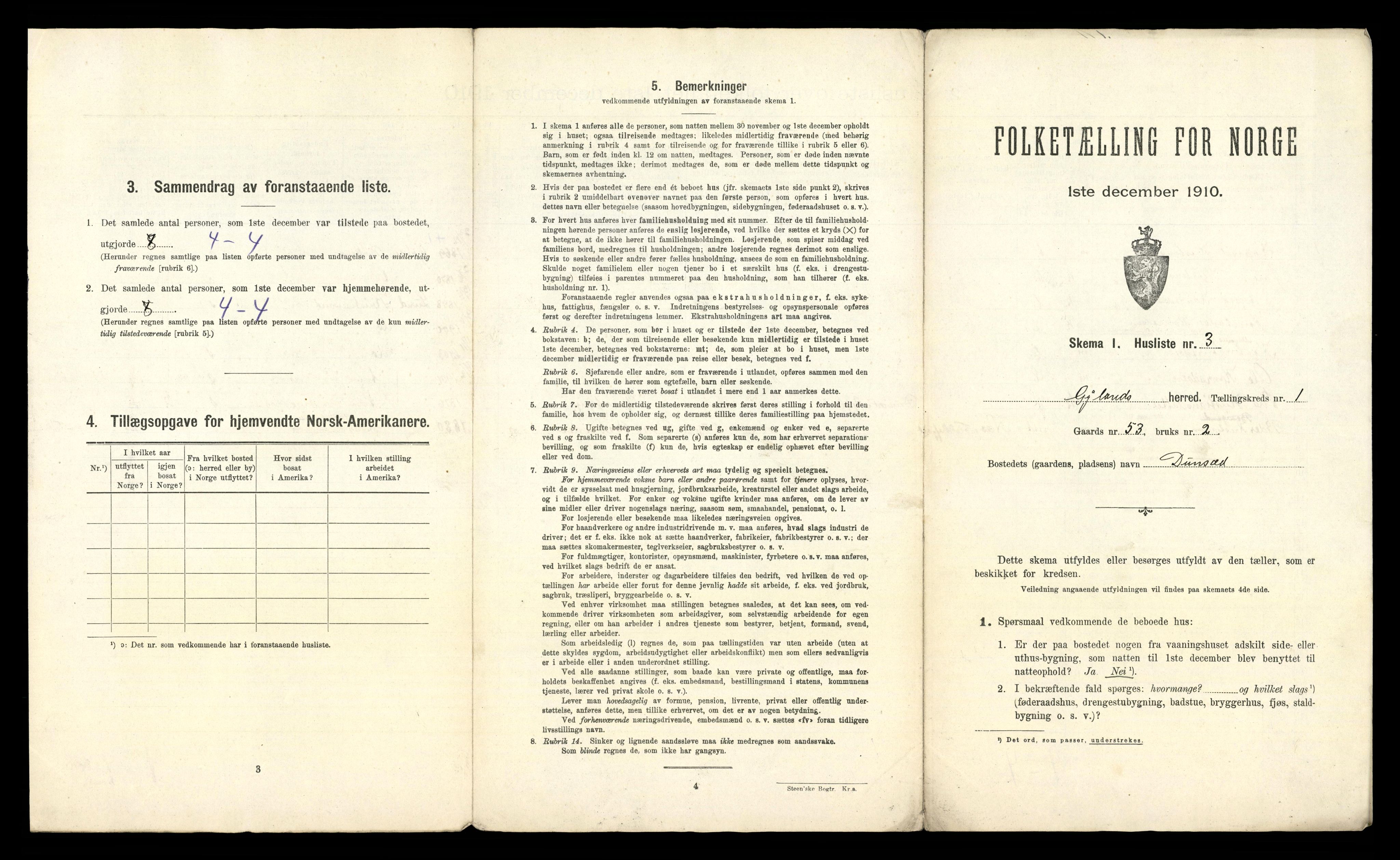 RA, Folketelling 1910 for 1044 Gyland herred, 1910, s. 44