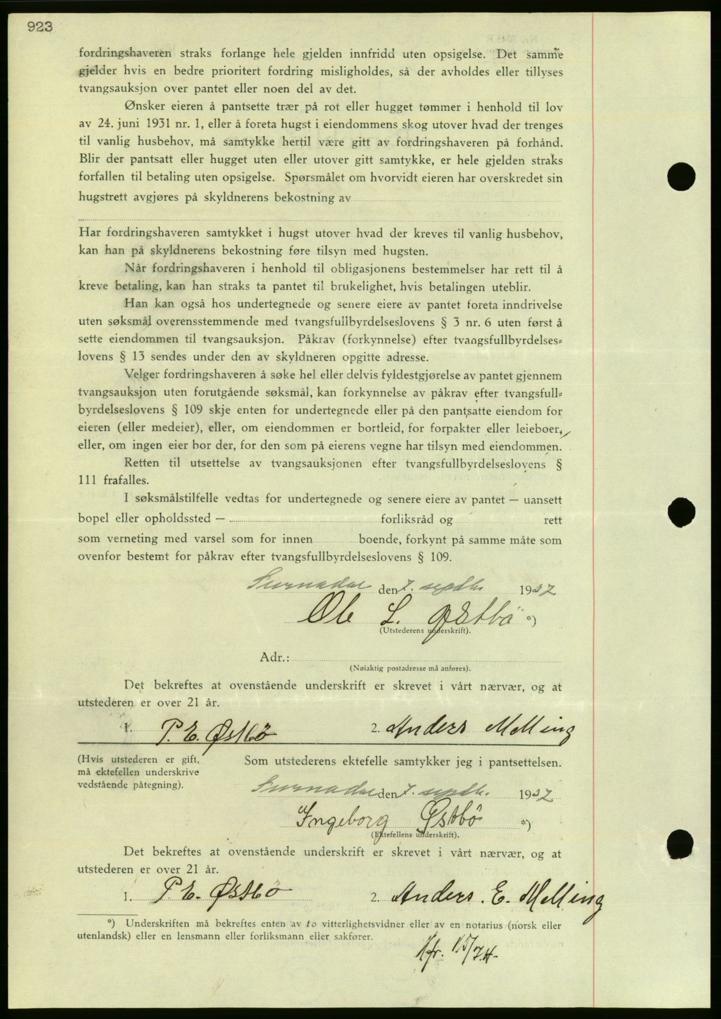 Nordmøre sorenskriveri, AV/SAT-A-4132/1/2/2Ca/L0091: Pantebok nr. B81, 1937-1937, Dagboknr: 2227/1937