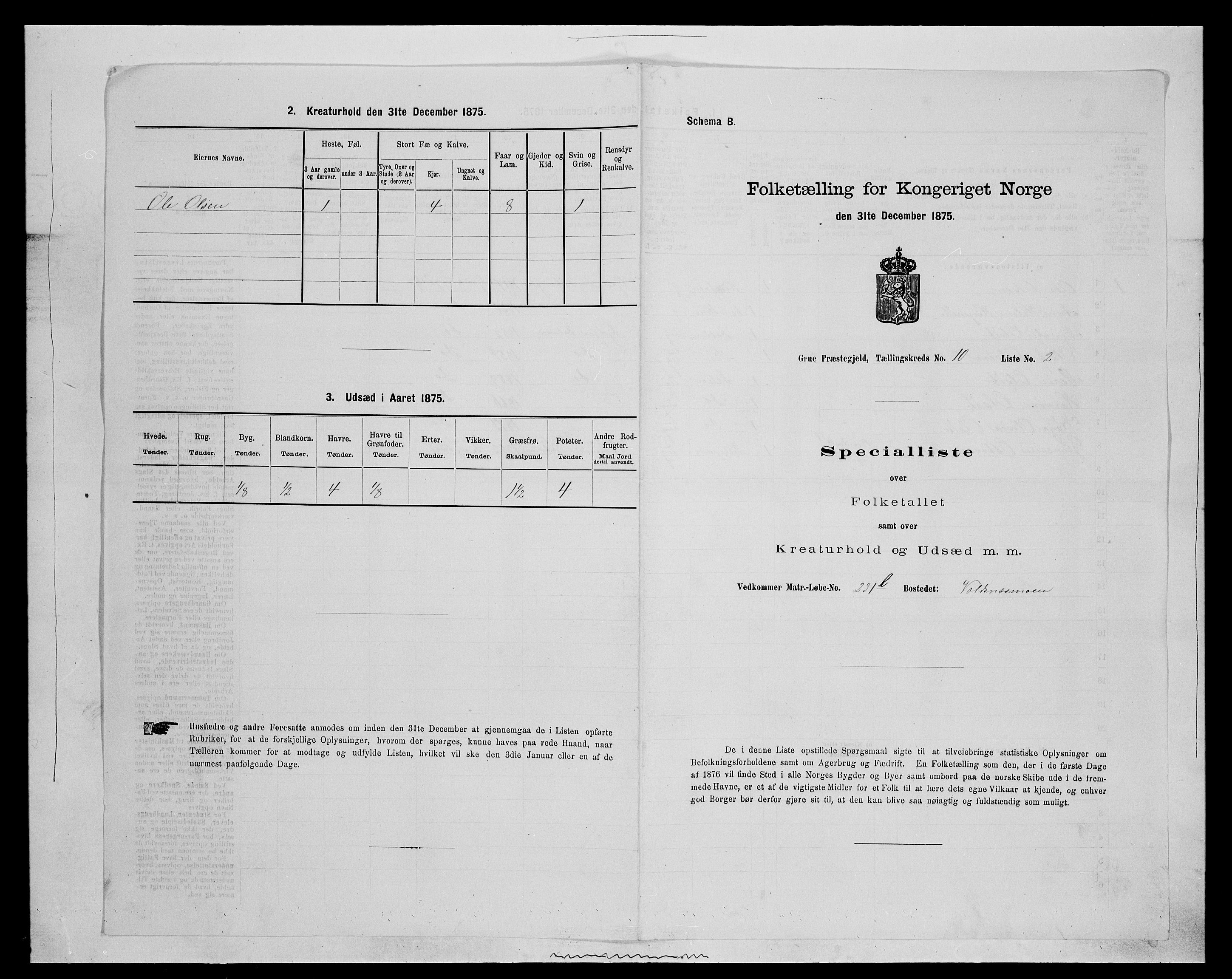 SAH, Folketelling 1875 for 0423P Grue prestegjeld, 1875, s. 1827