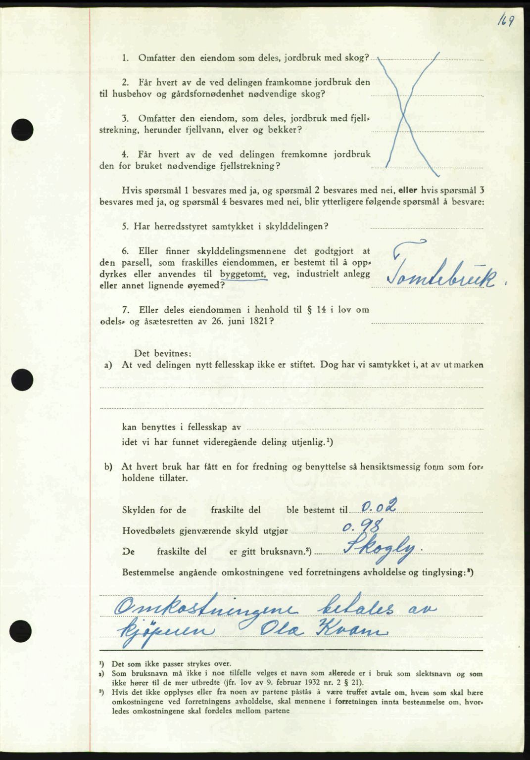 Nordmøre sorenskriveri, AV/SAT-A-4132/1/2/2Ca: Pantebok nr. A113, 1949-1950, Dagboknr: 3306/1949