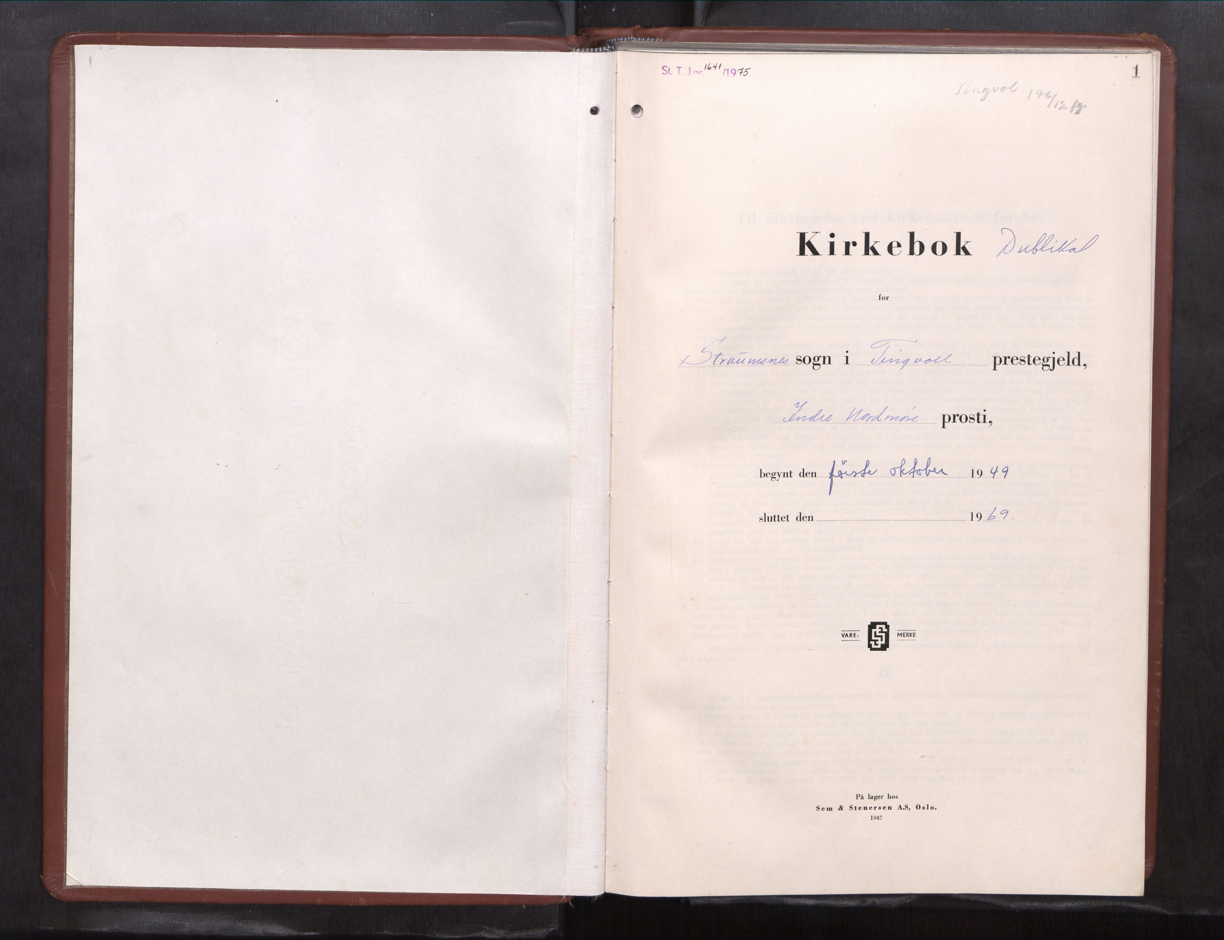 Ministerialprotokoller, klokkerbøker og fødselsregistre - Møre og Romsdal, SAT/A-1454/587/L1003: Klokkerbok nr. 587---, 1949-1969, s. 1