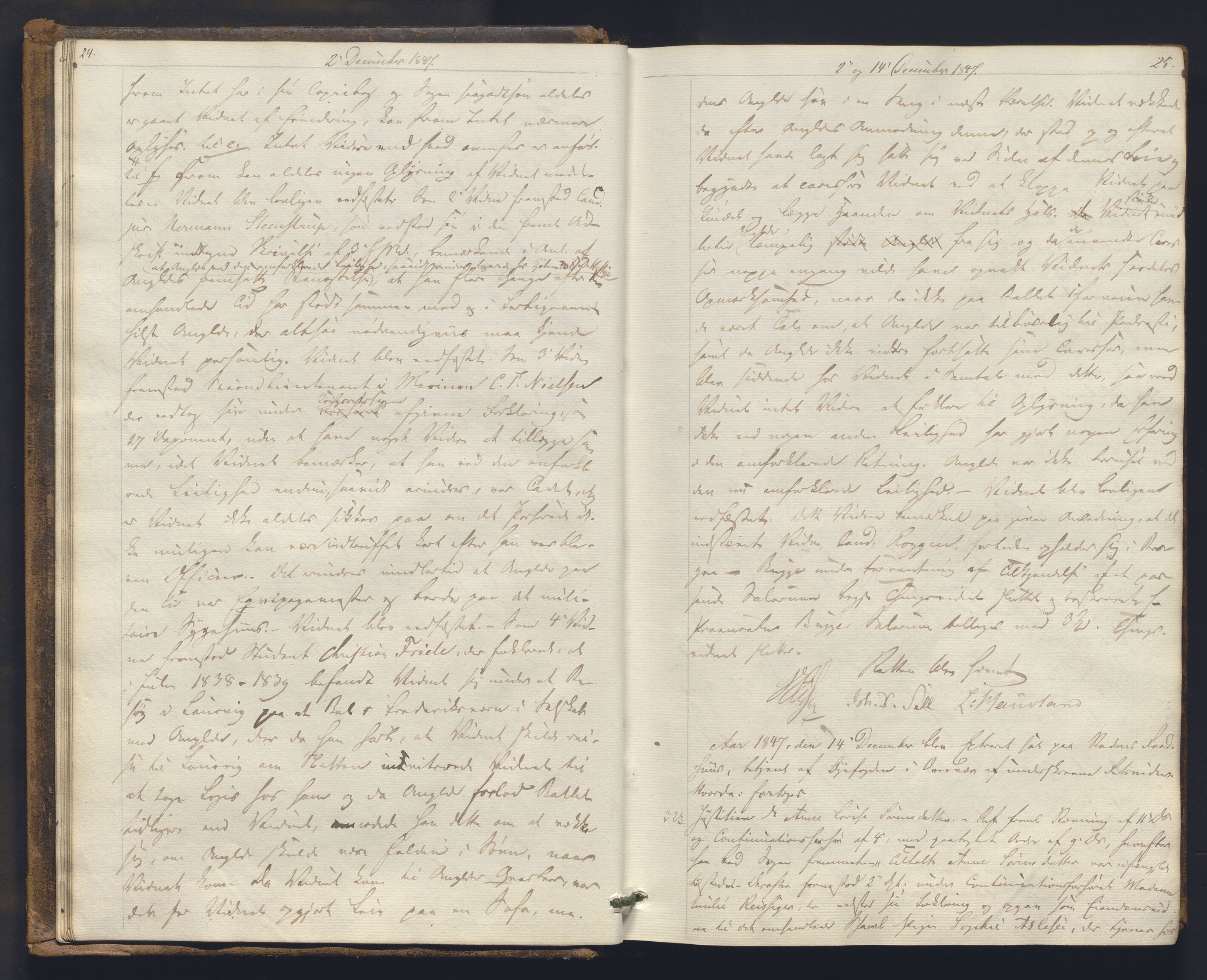 Christiania byfogd, AV/SAO-A-11543/F/Fc/L0014: Ekstrarettsprotokoll, 1847-1853, s. 24-25