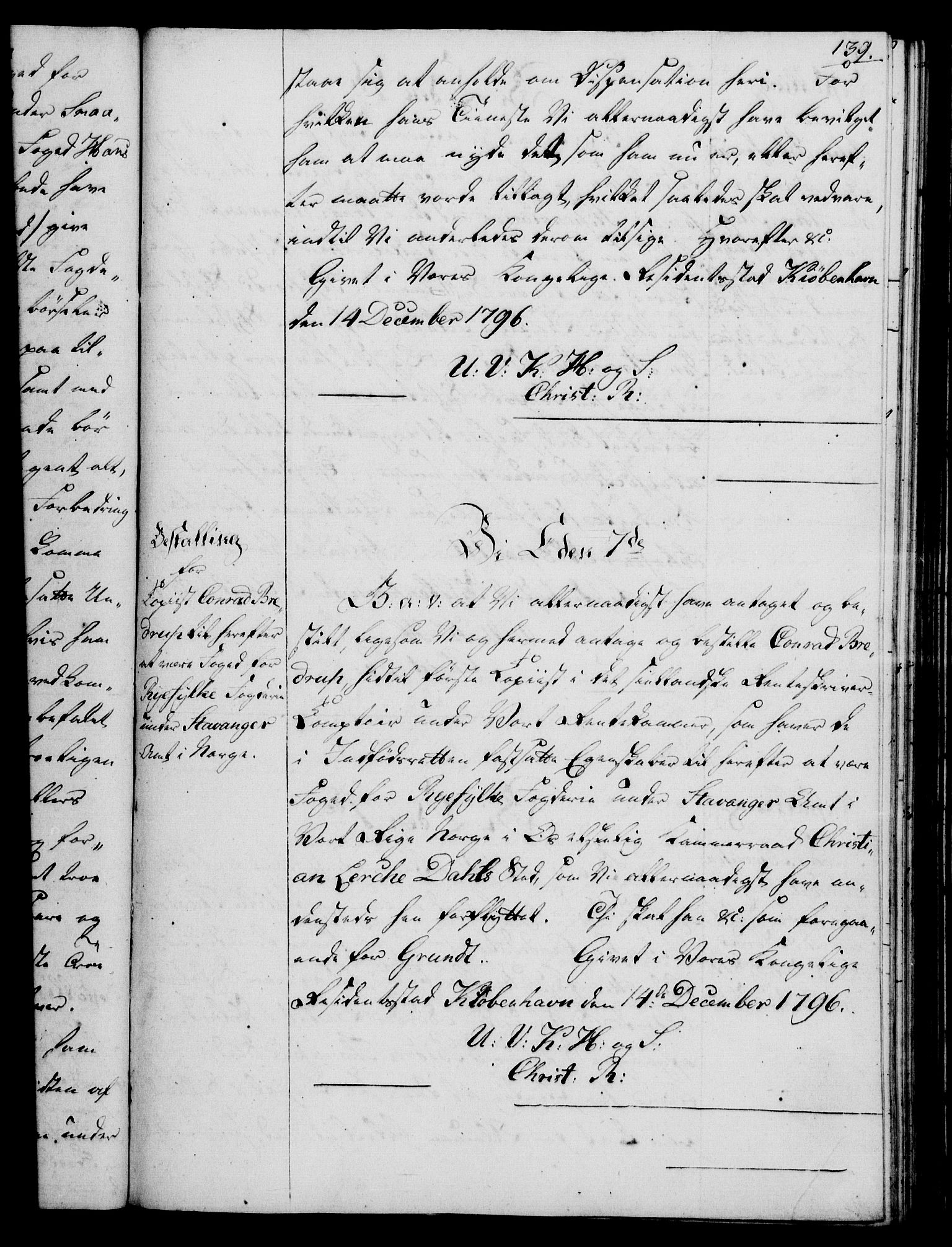 Rentekammeret, Kammerkanselliet, RA/EA-3111/G/Gg/Gge/L0006: Norsk bestallingsprotokoll med register (merket RK 53.30), 1773-1814, s. 139