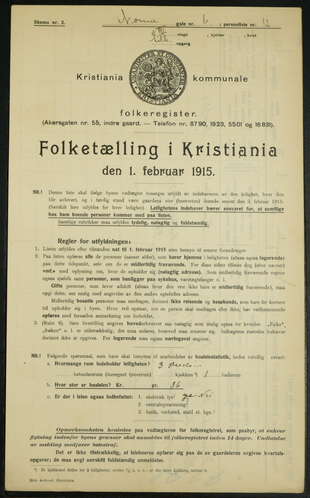 OBA, Kommunal folketelling 1.2.1915 for Kristiania, 1915, s. 70872