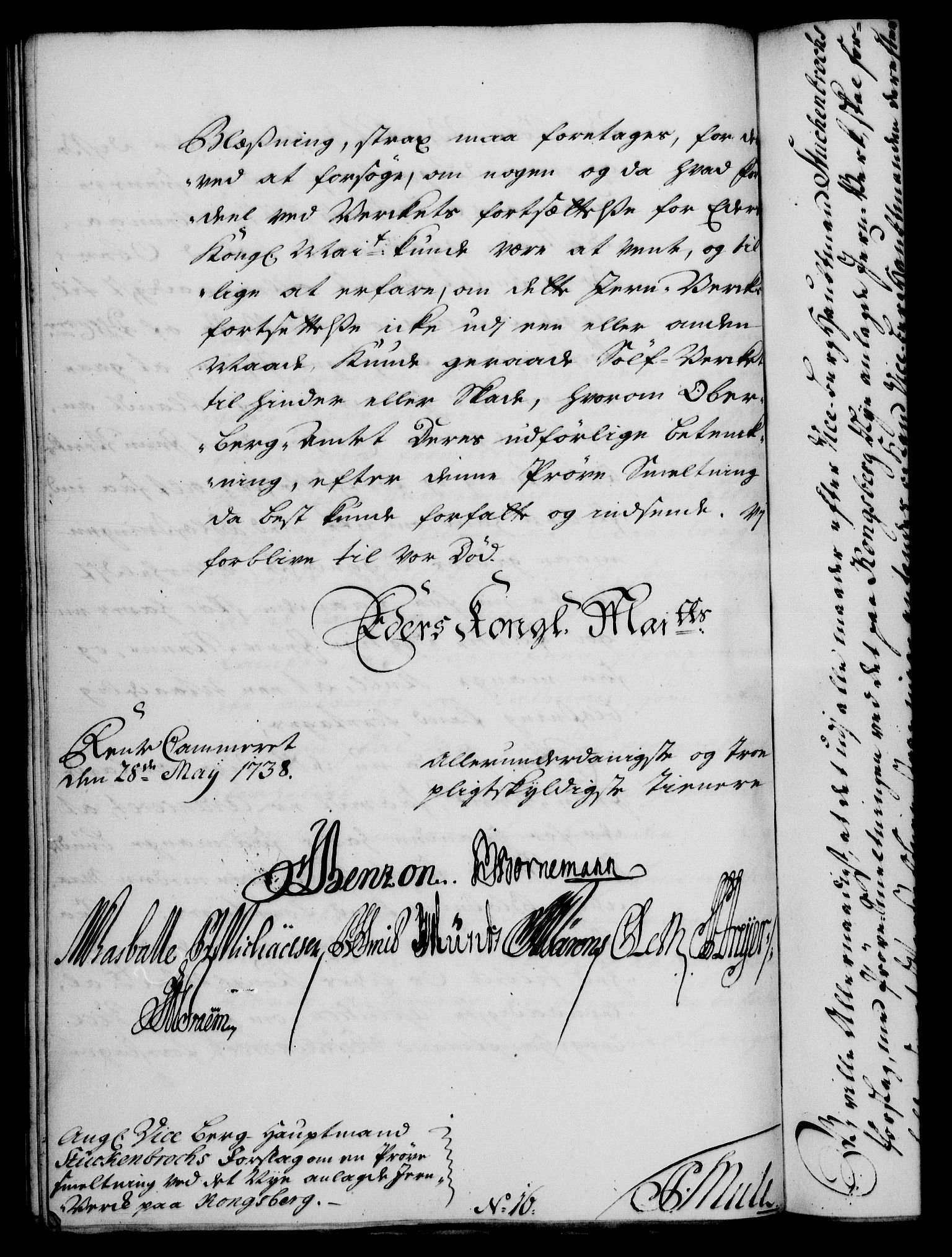 Rentekammeret, Kammerkanselliet, RA/EA-3111/G/Gf/Gfa/L0021: Norsk relasjons- og resolusjonsprotokoll (merket RK 52.21), 1738, s. 268