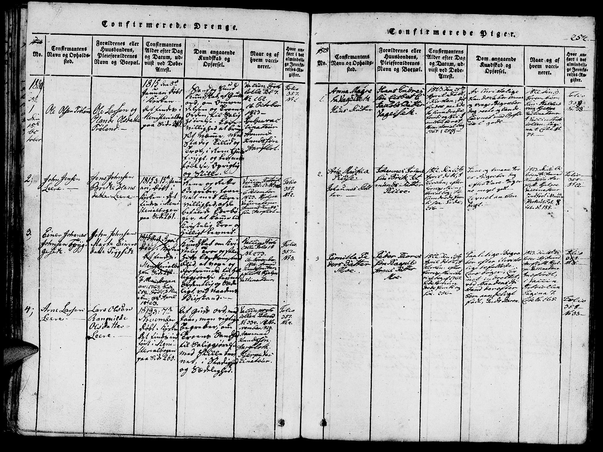Ministerialprotokoller, klokkerbøker og fødselsregistre - Møre og Romsdal, SAT/A-1454/515/L0207: Ministerialbok nr. 515A03, 1819-1829, s. 254
