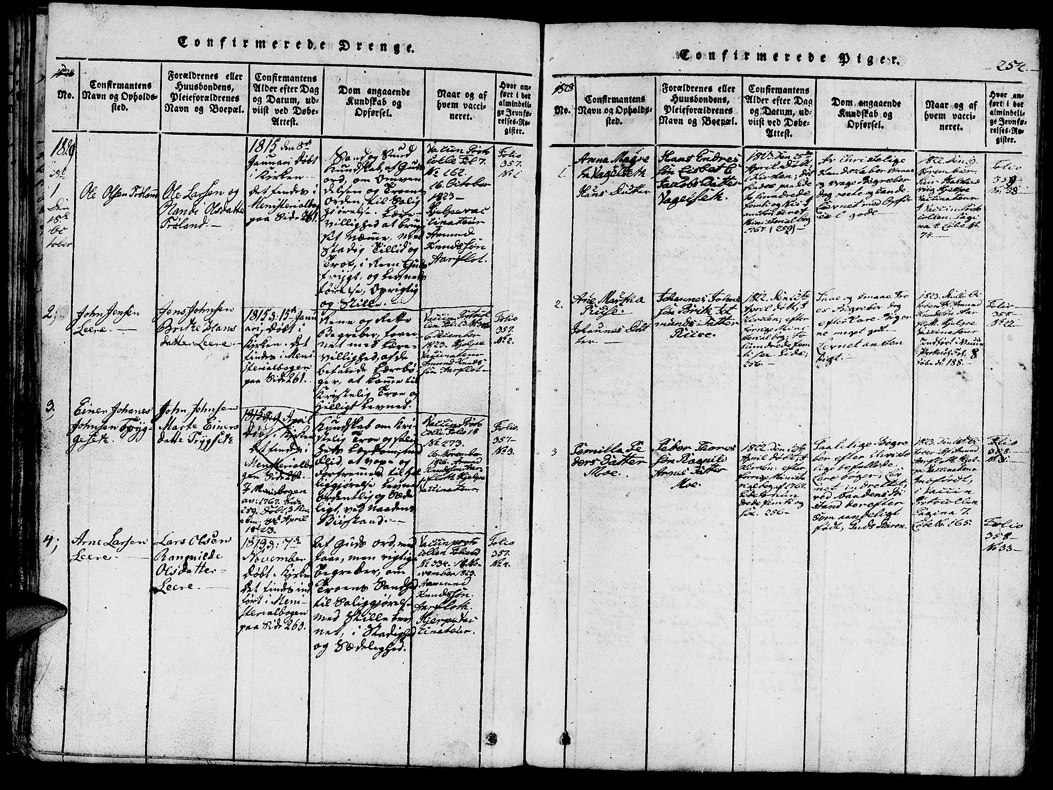 Ministerialprotokoller, klokkerbøker og fødselsregistre - Møre og Romsdal, AV/SAT-A-1454/515/L0207: Ministerialbok nr. 515A03, 1819-1829, s. 254