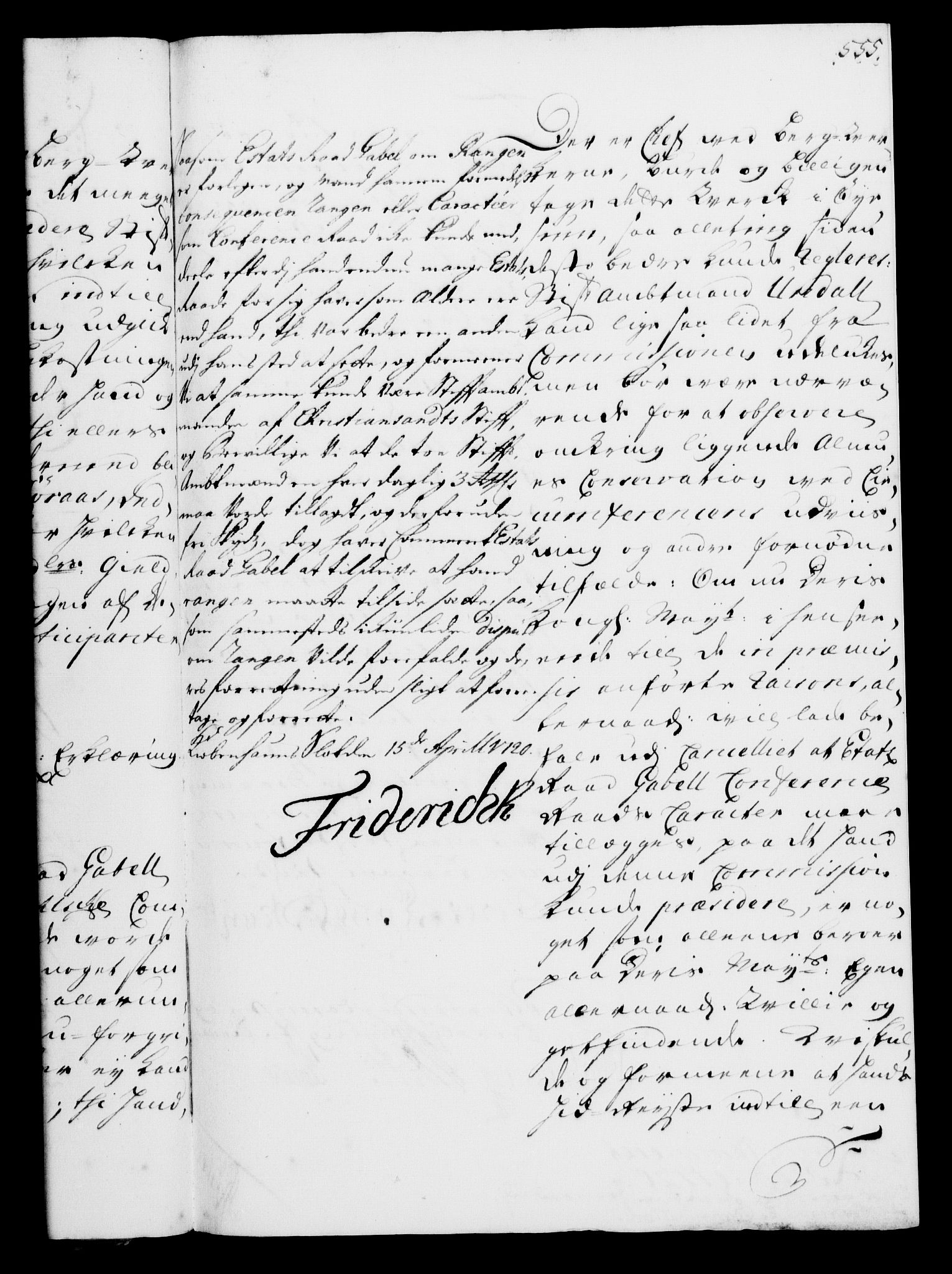 Rentekammeret, Kammerkanselliet, RA/EA-3111/G/Gf/Gfa/L0002: Norsk relasjons- og resolusjonsprotokoll (merket RK 52.2), 1720, s. 538