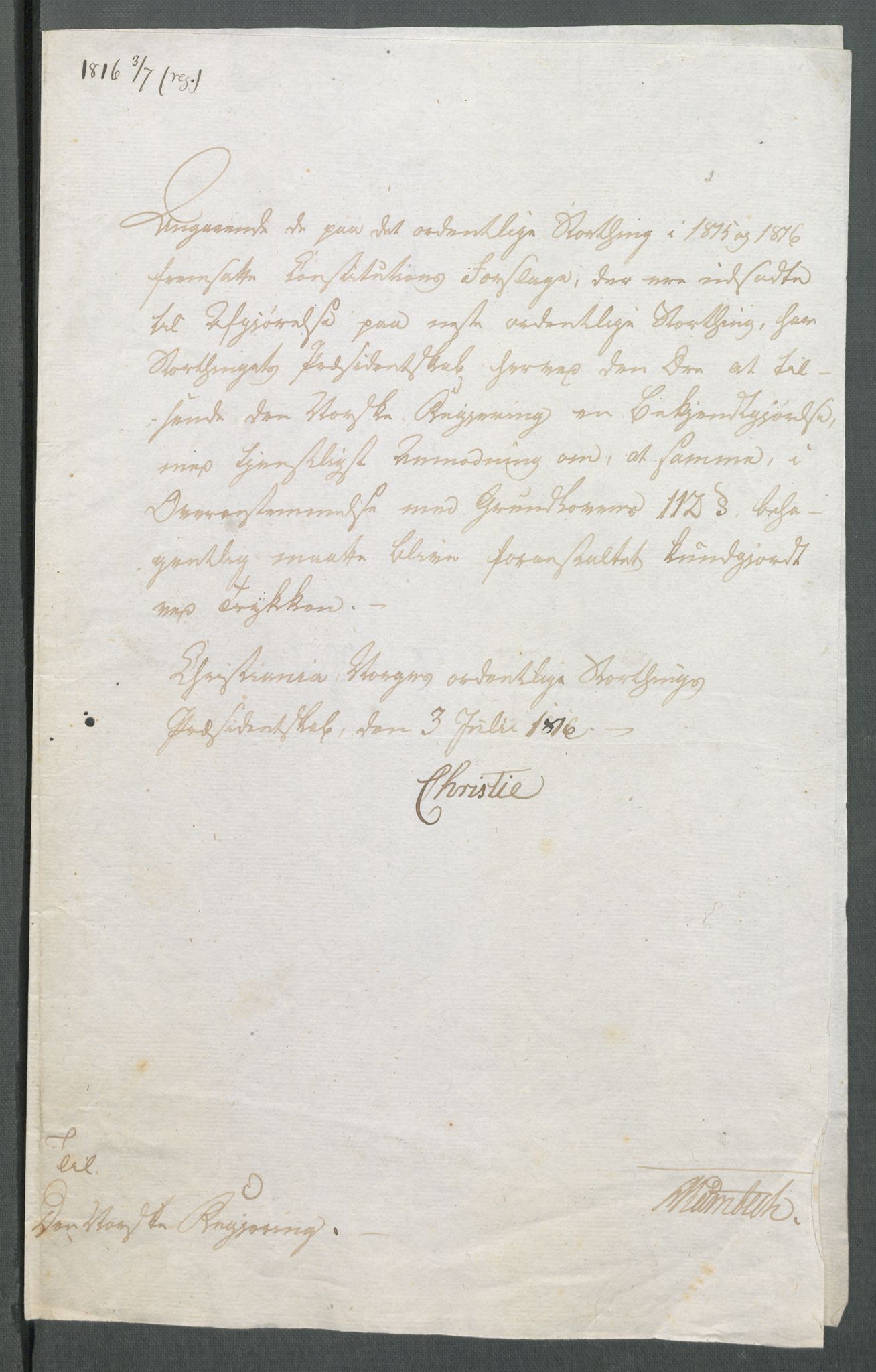 Forskjellige samlinger, Historisk-kronologisk samling, AV/RA-EA-4029/G/Ga/L0009B: Historisk-kronologisk samling. Dokumenter fra oktober 1814, årene 1815 og 1816, Christian Frederiks regnskapsbok 1814 - 1848., 1814-1848, s. 299