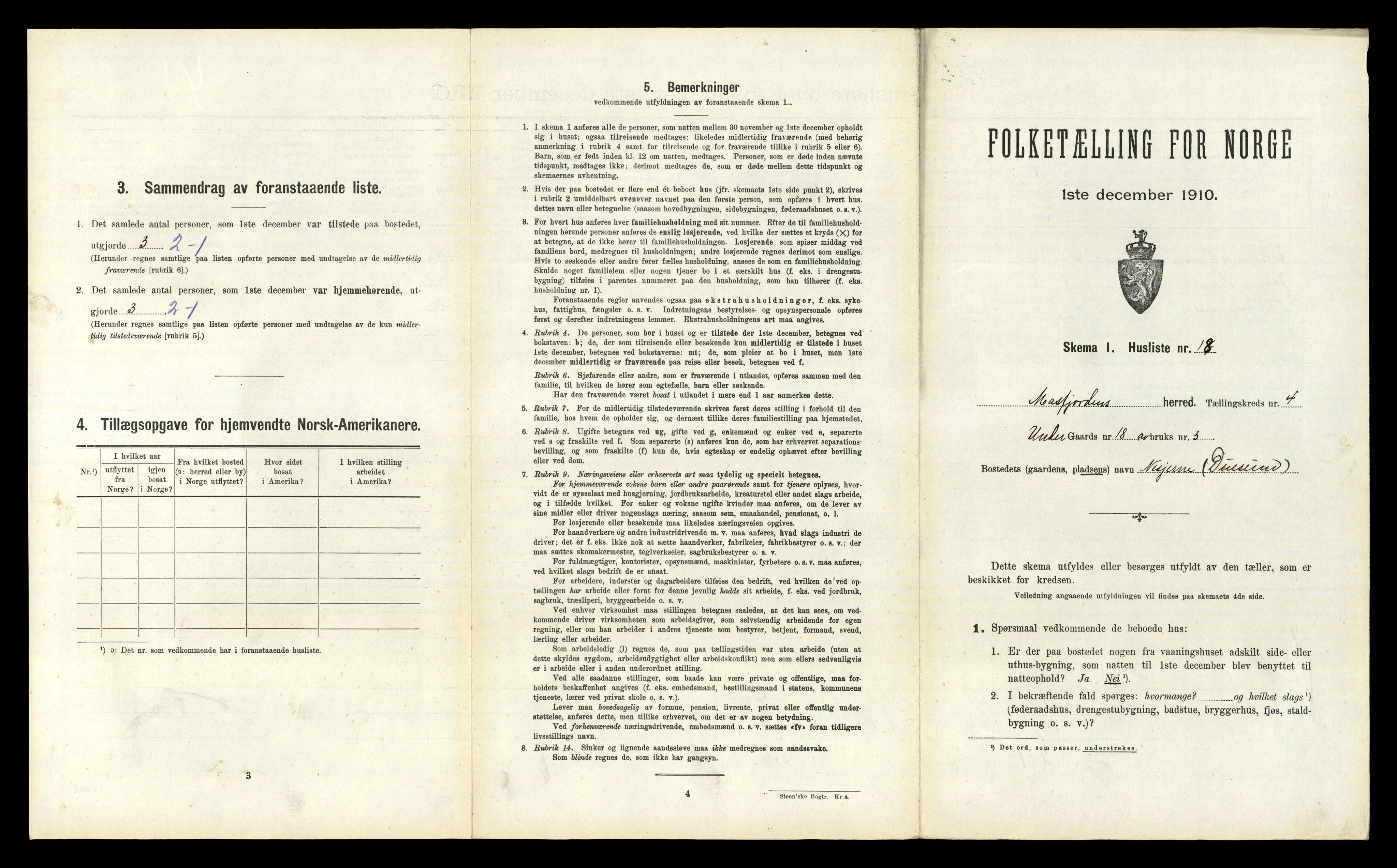 RA, Folketelling 1910 for 1266 Masfjorden herred, 1910, s. 284