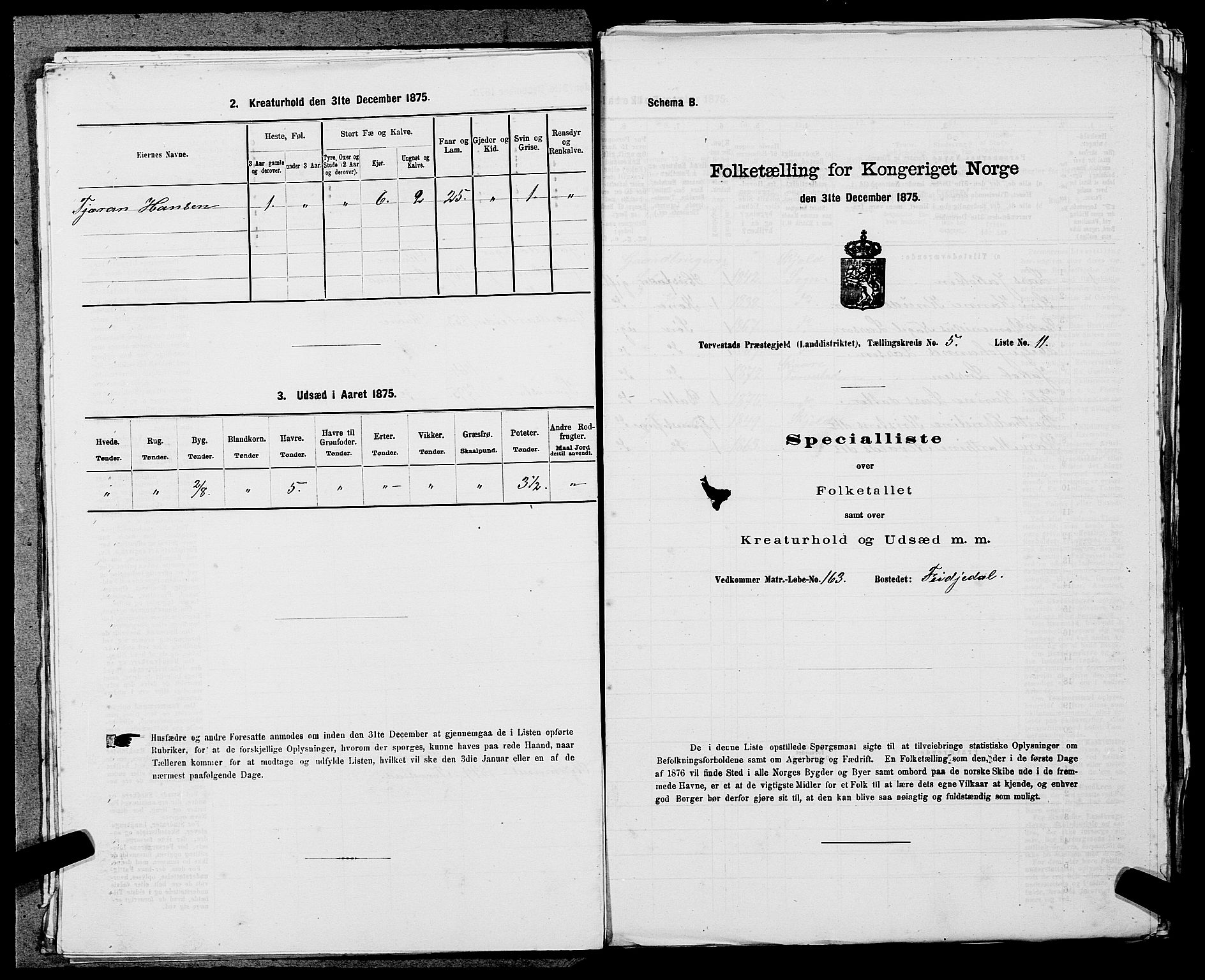 SAST, Folketelling 1875 for 1152L Torvastad prestegjeld, Torvastad sokn, Skåre sokn og Utsira sokn, 1875, s. 663