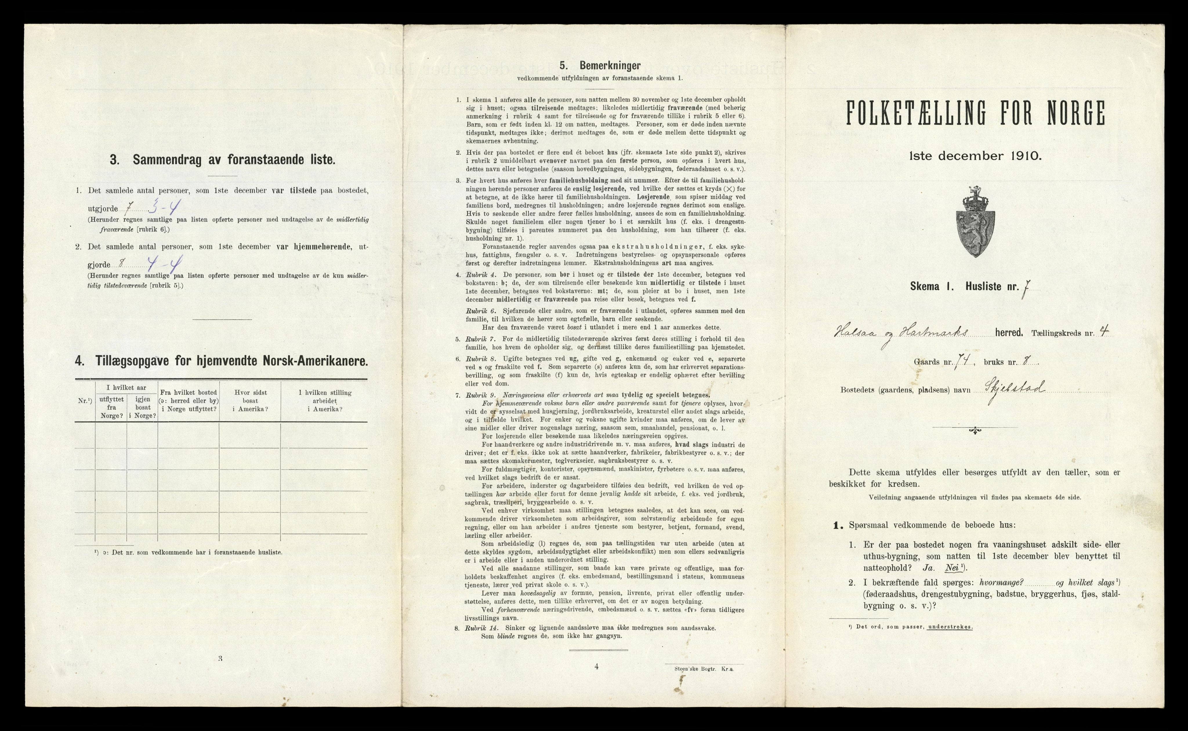 RA, Folketelling 1910 for 1019 Halse og Harkmark herred, 1910, s. 354
