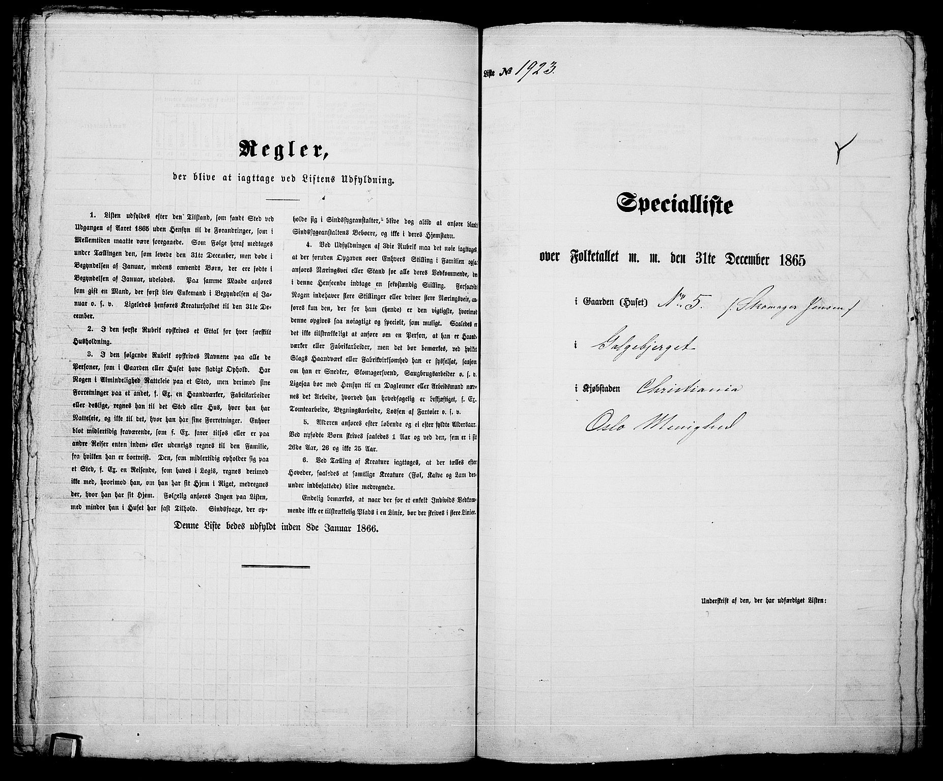 RA, Folketelling 1865 for 0301 Kristiania kjøpstad, 1865, s. 4296