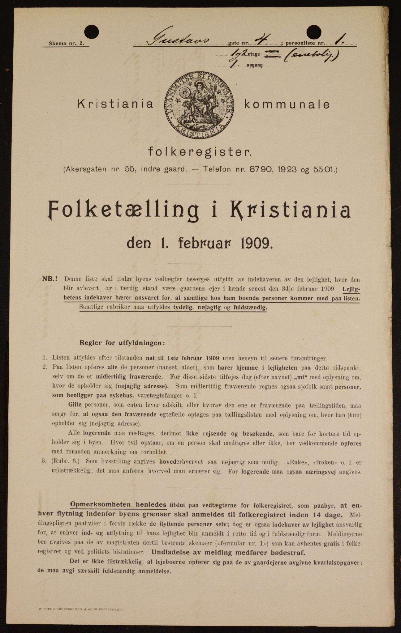 OBA, Kommunal folketelling 1.2.1909 for Kristiania kjøpstad, 1909, s. 29559