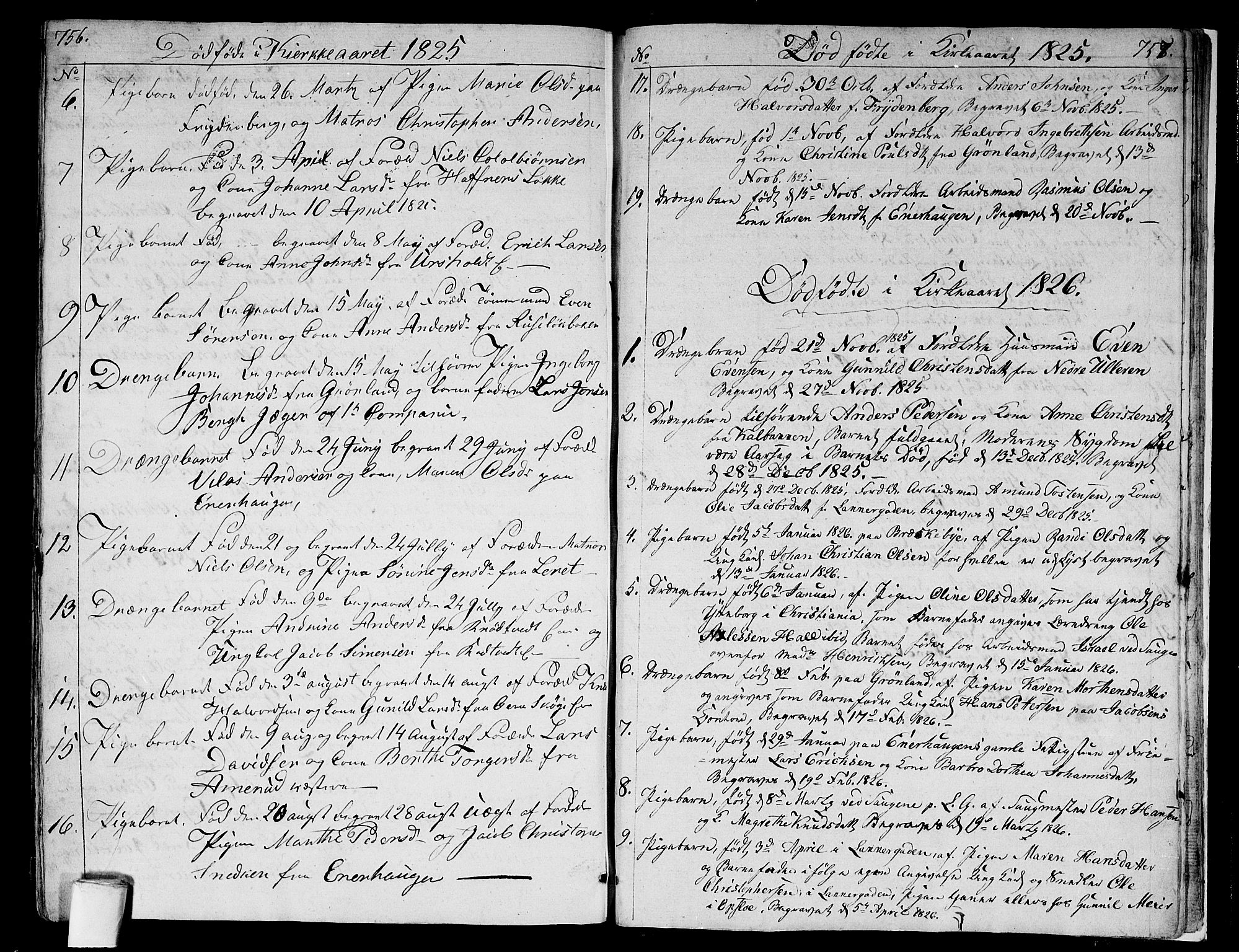 Aker prestekontor kirkebøker, AV/SAO-A-10861/G/L0004: Klokkerbok nr. 4, 1819-1829, s. 756-757