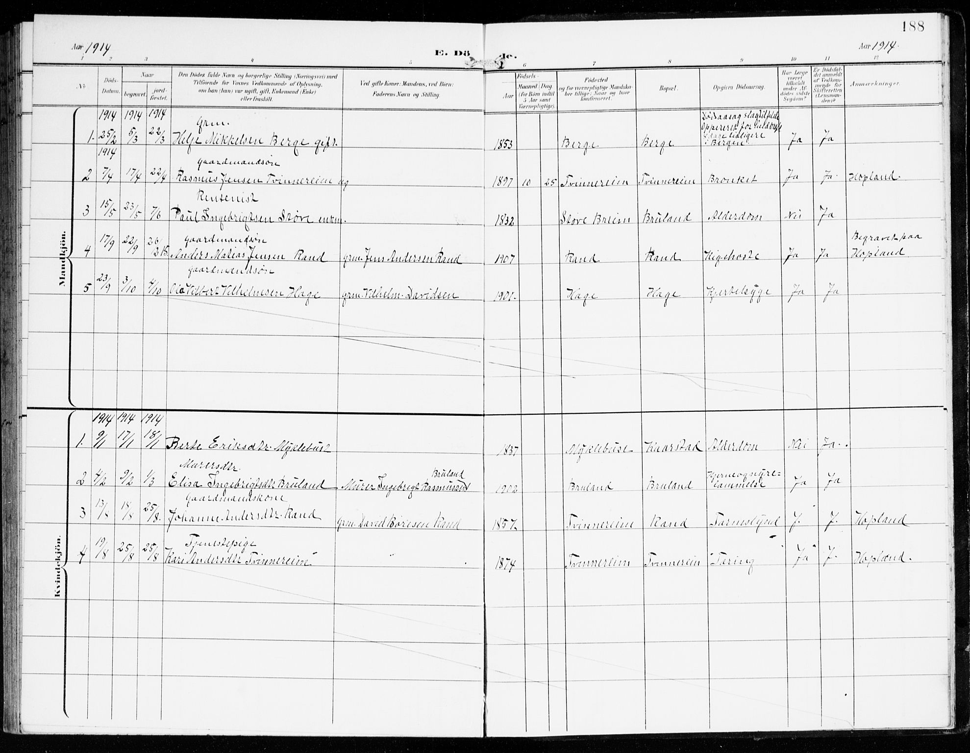 Innvik sokneprestembete, SAB/A-80501: Ministerialbok nr. D 2, 1900-1921, s. 188