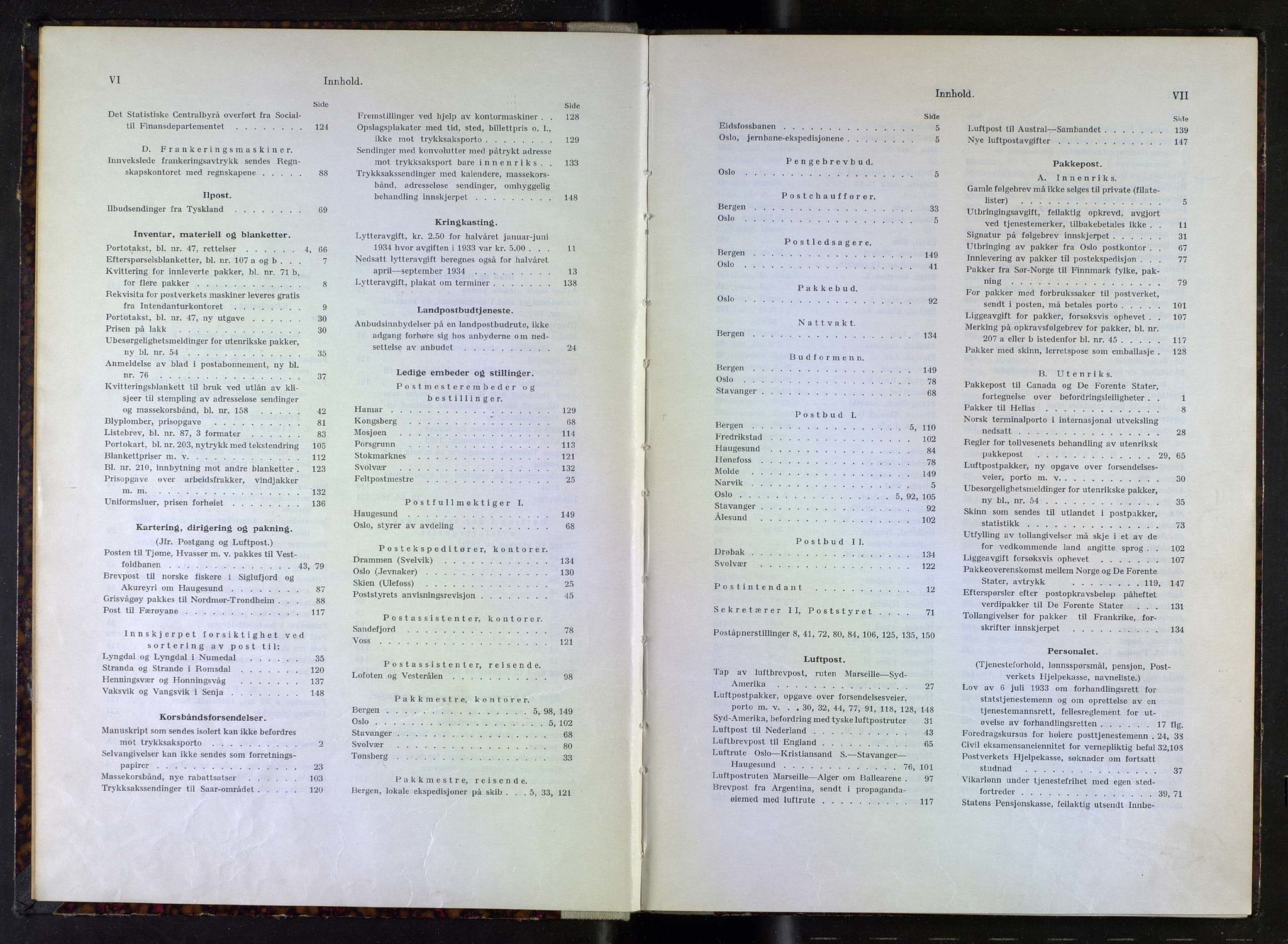 Norges Postmuseums bibliotek, NOPO/-/-/-: Sirkulærer fra Poststyret, 1934