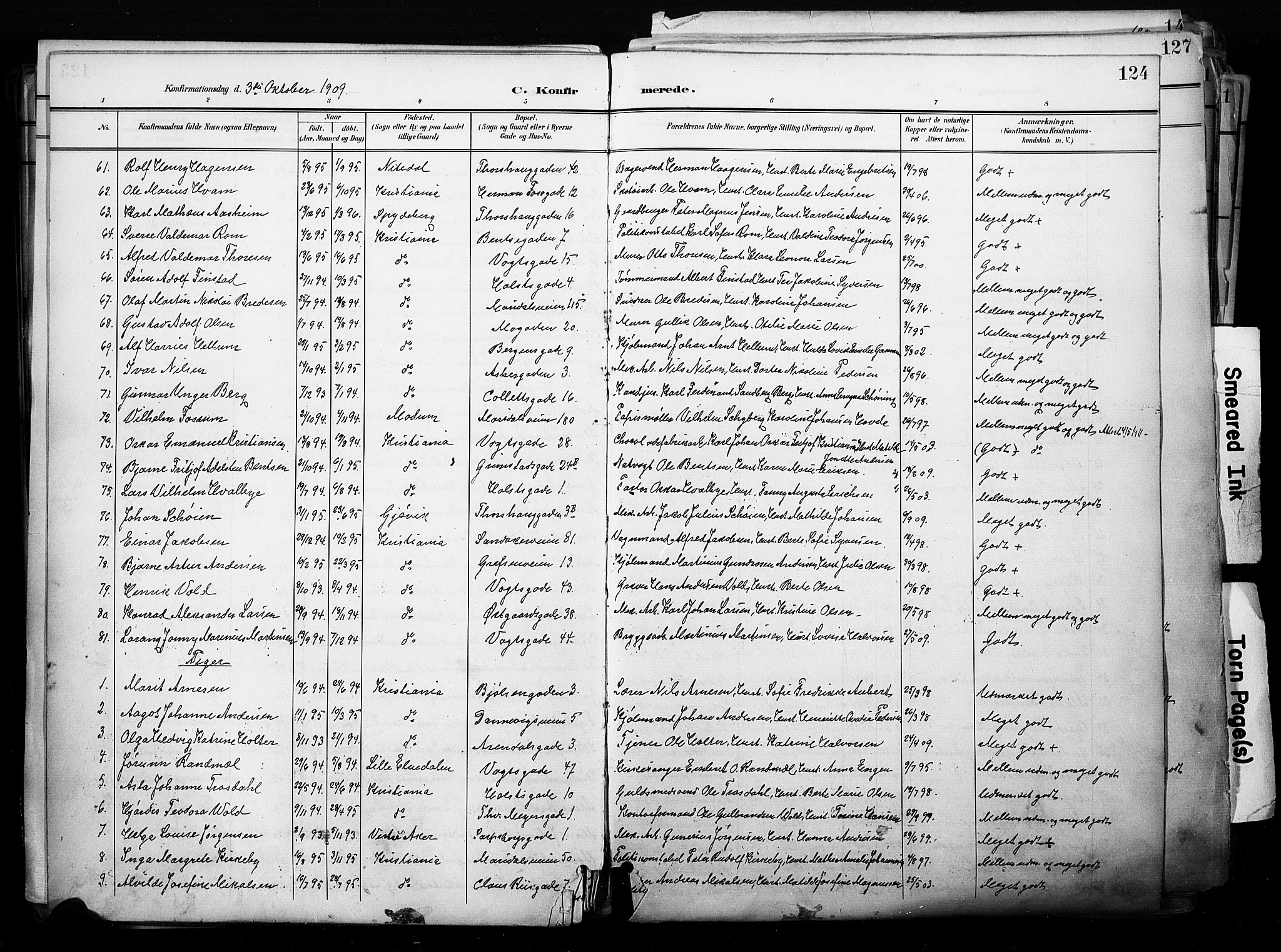 Sagene prestekontor Kirkebøker, SAO/A-10796/F/L0005: Ministerialbok nr. 5, 1898-1911, s. 124